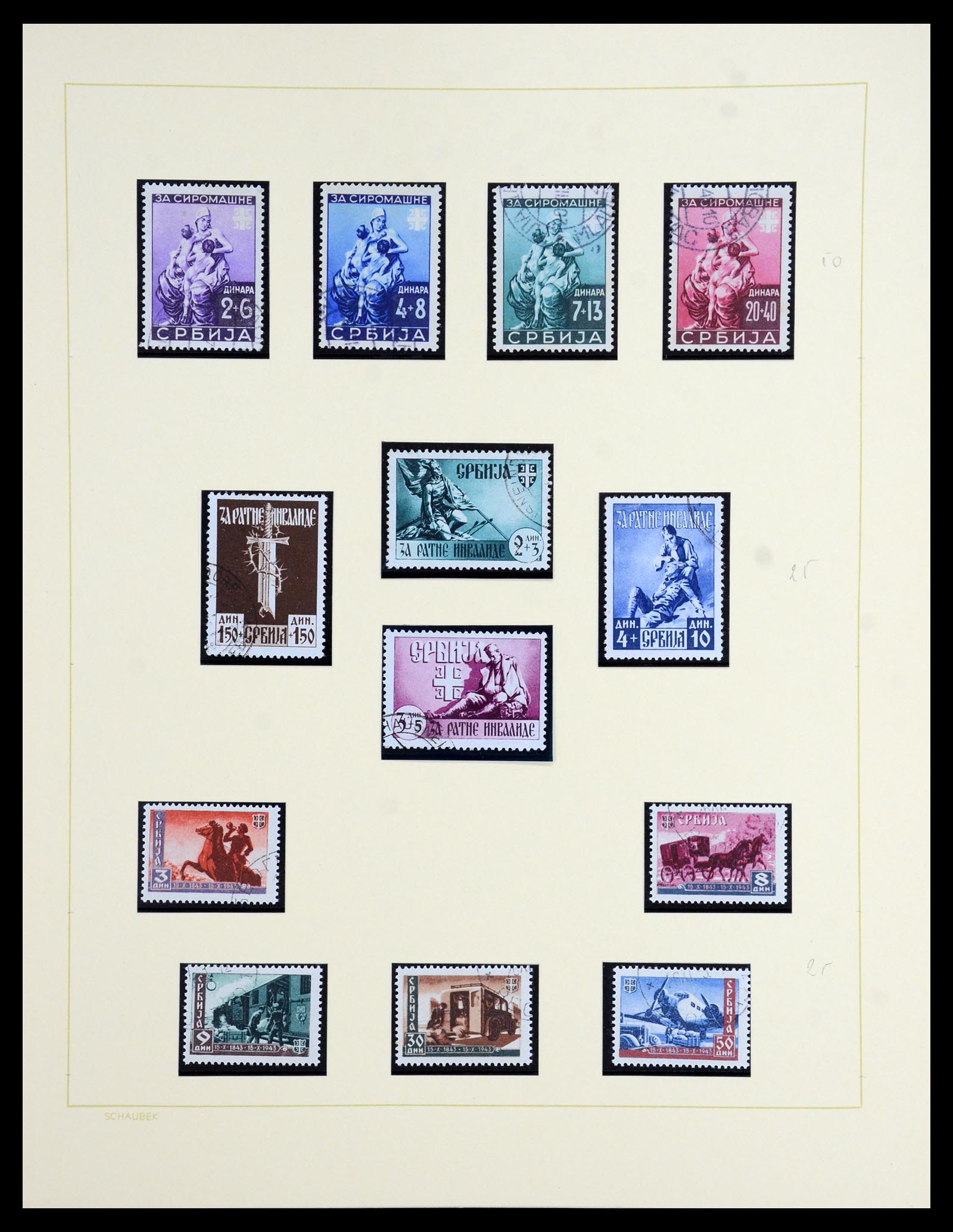 36505 012 - Postzegelverzameling 36505 Duitse bezetting Servië 1941-1945.