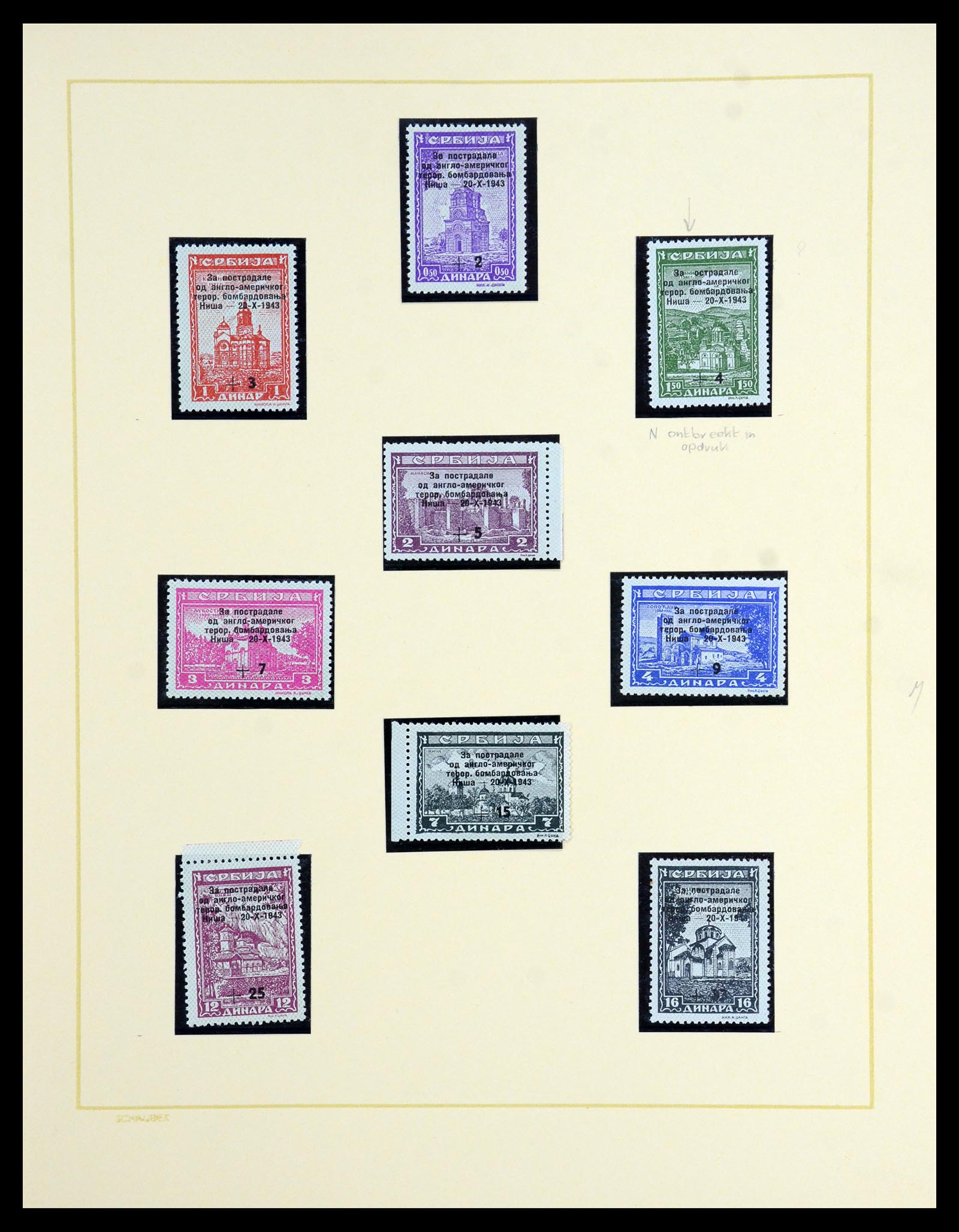 36505 029 - Postzegelverzameling 36505 Duitse bezetting Servië 1941-1945.