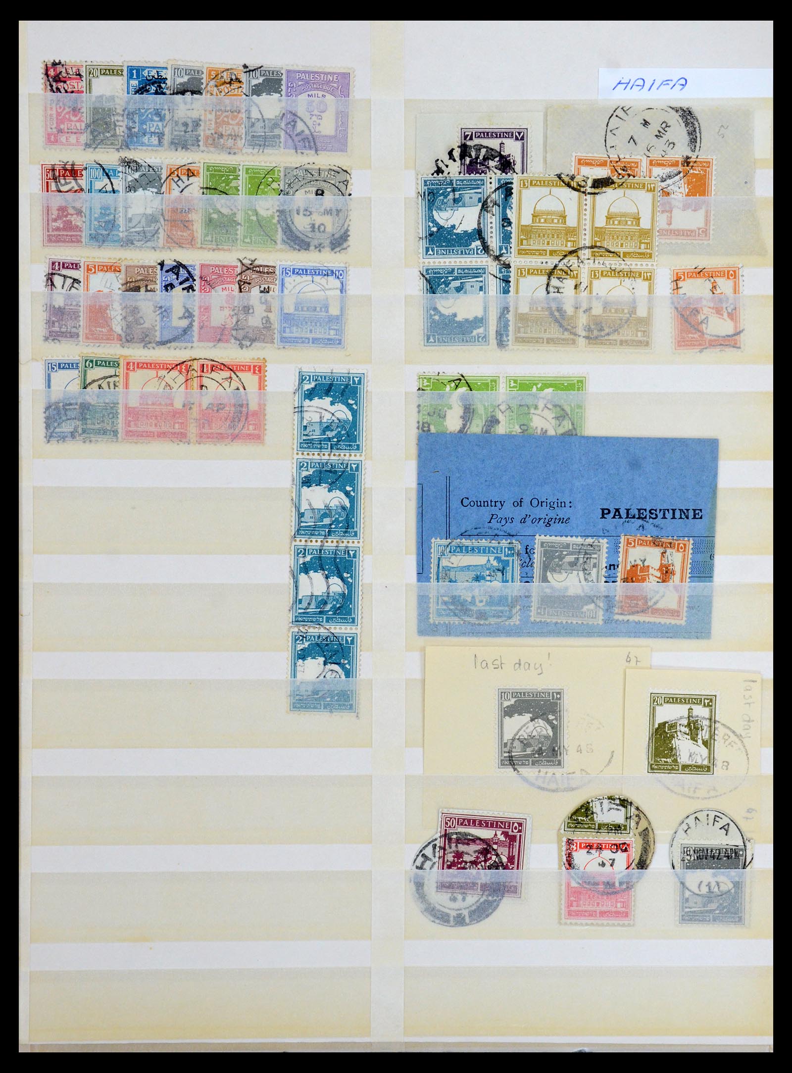 36507 014 - Postzegelverzameling 36507 Palestina stempels 1918-1945.