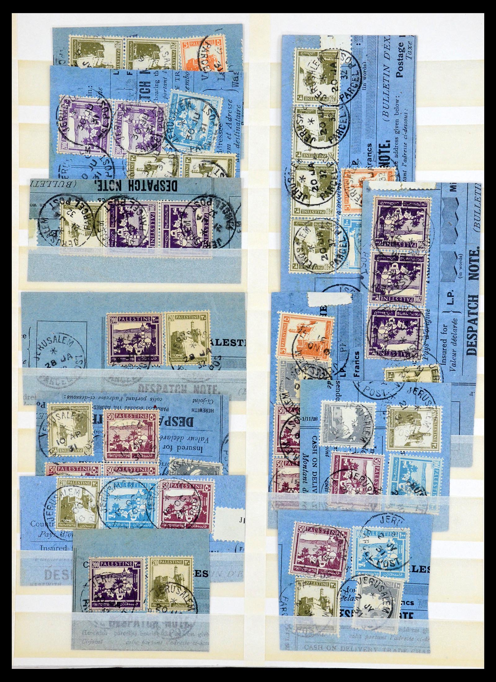 36507 026 - Stamp collection 36507 Palestine cancels 1918-1945.