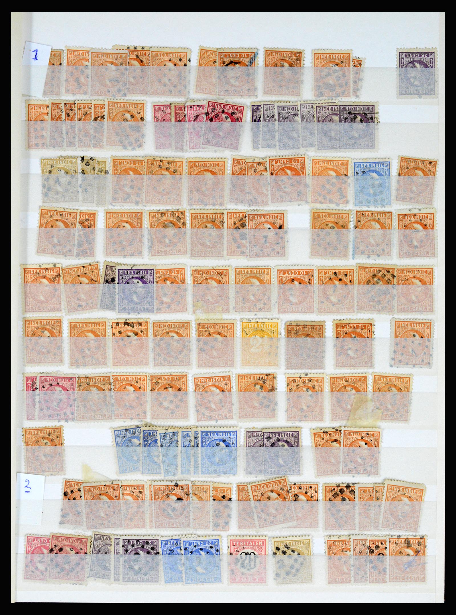 36512 002 - Postzegelverzameling 36512 Dutch east Indies cancels 1872-1930.