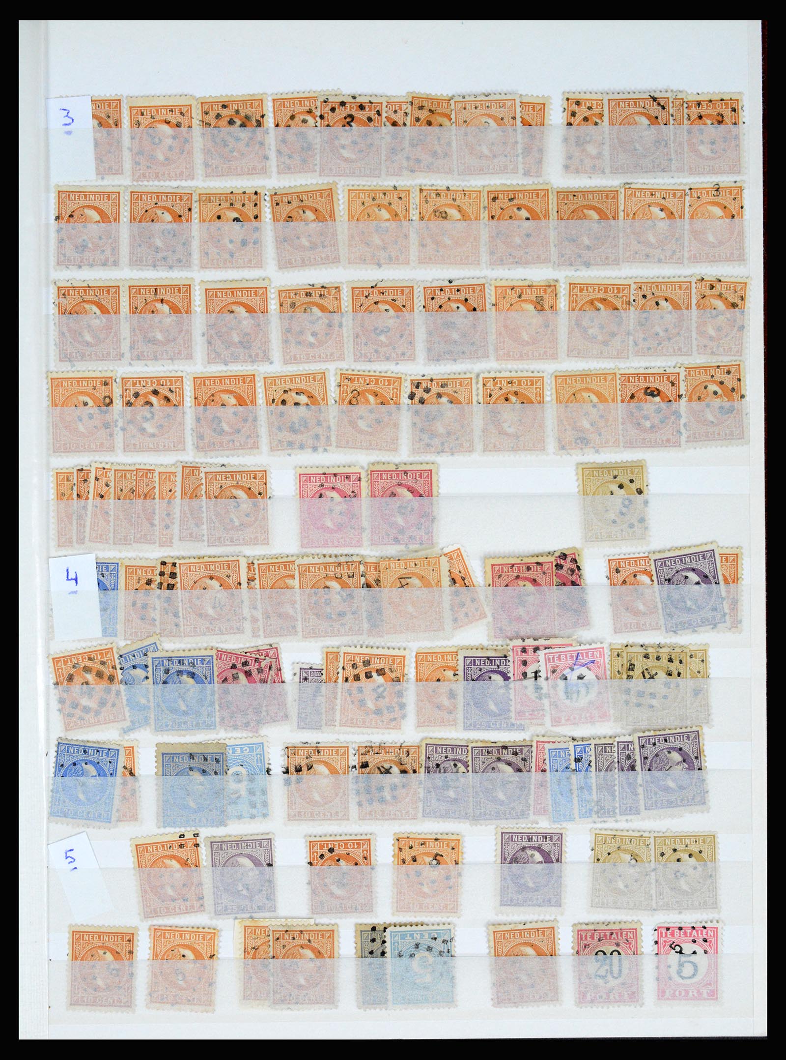 36512 004 - Postzegelverzameling 36512 Dutch east Indies cancels 1872-1930.