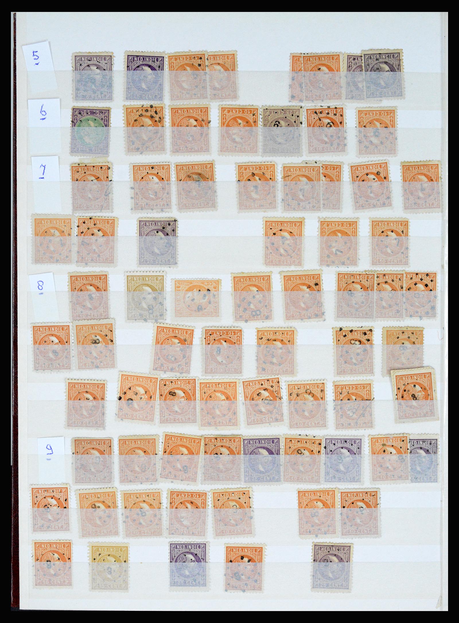36512 005 - Postzegelverzameling 36512 Dutch east Indies cancels 1872-1930.