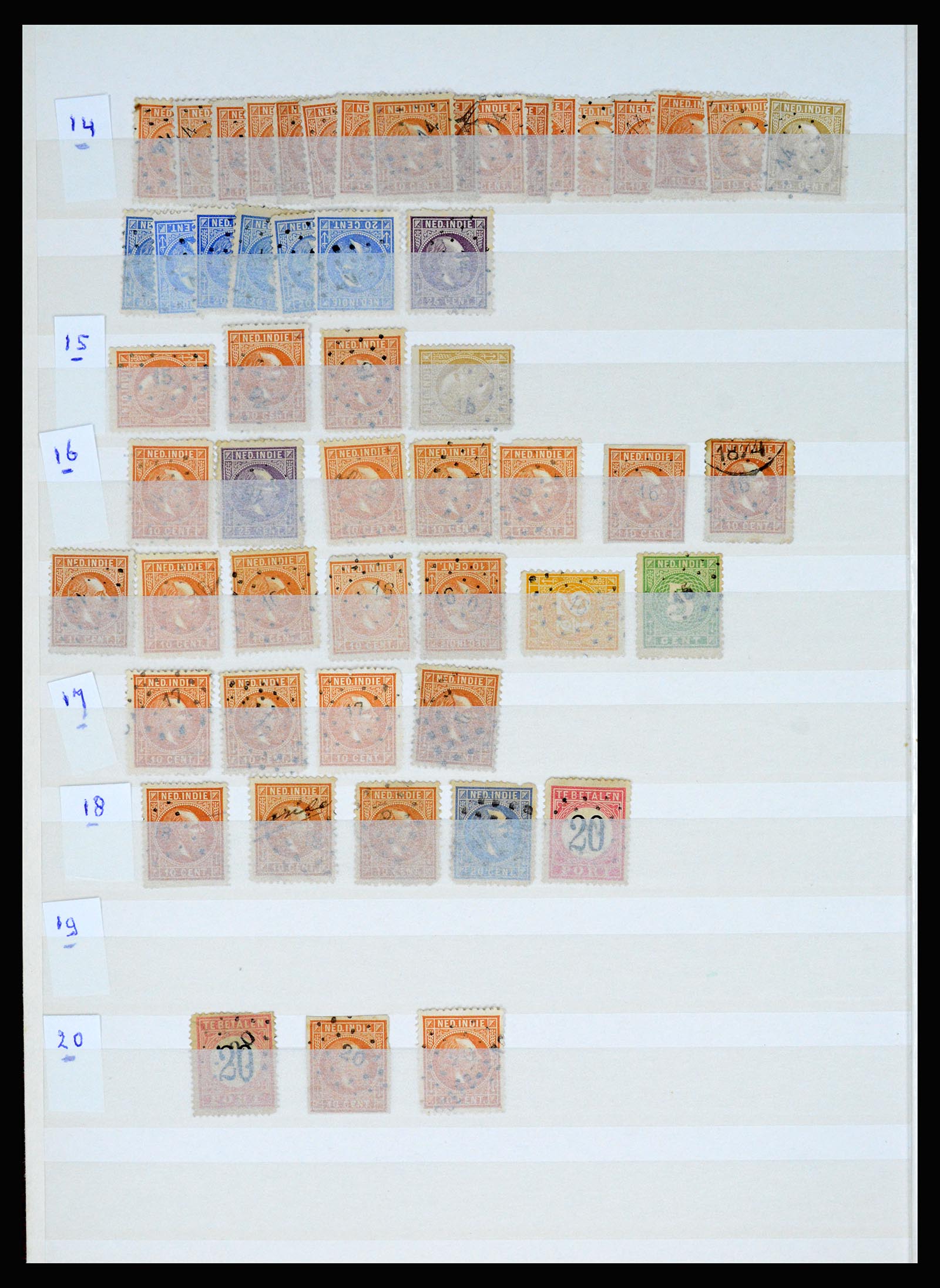 36512 007 - Postzegelverzameling 36512 Dutch east Indies cancels 1872-1930.