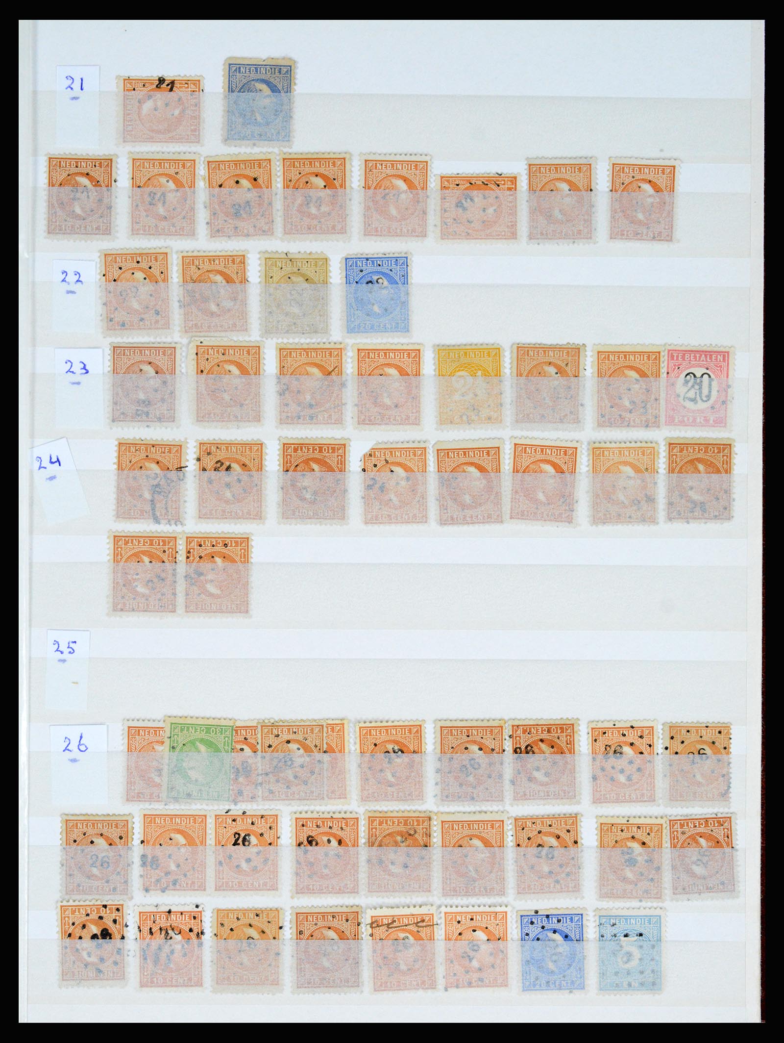 36512 008 - Postzegelverzameling 36512 Dutch east Indies cancels 1872-1930.
