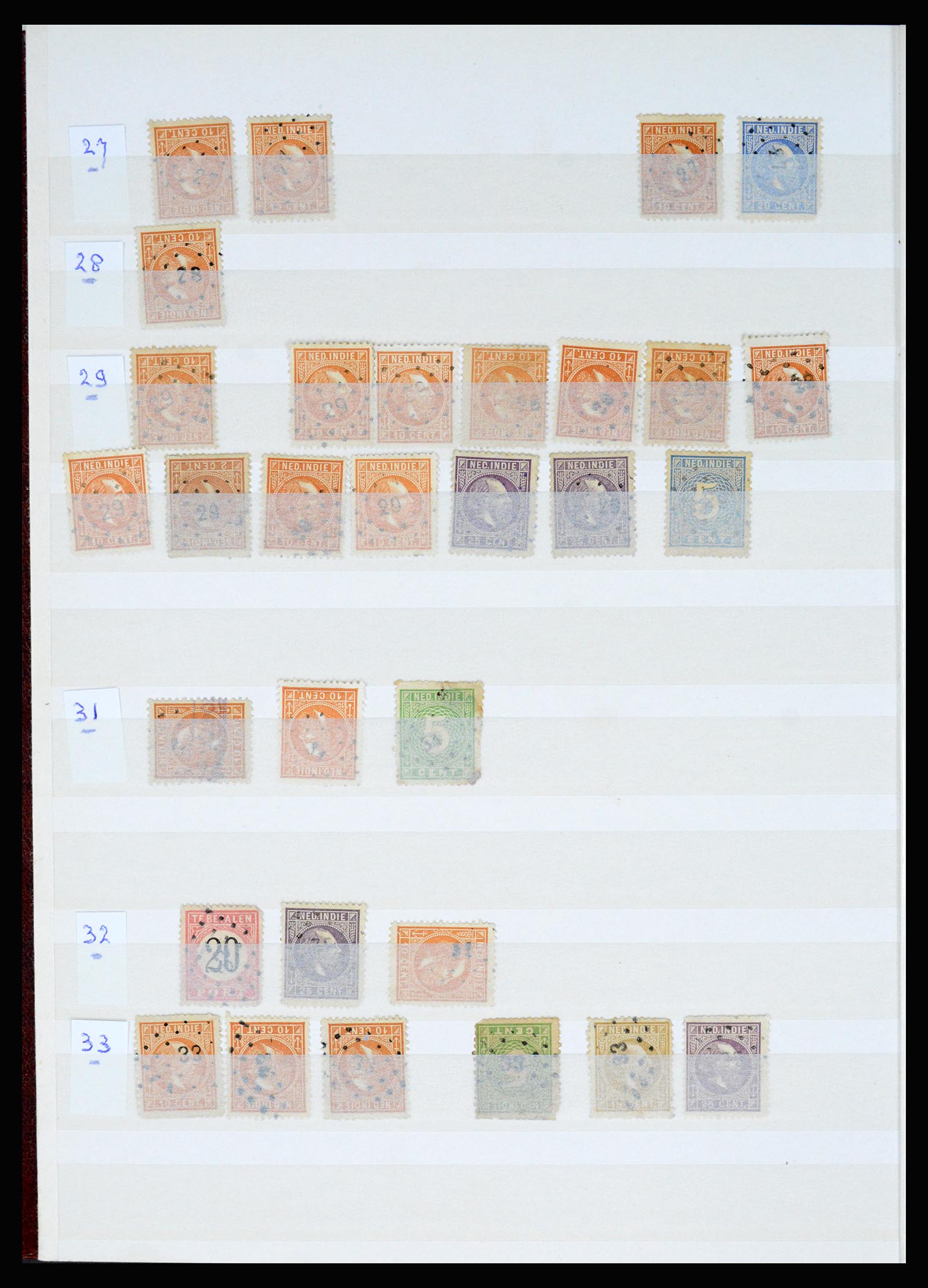 36512 009 - Stamp collection 36512 Nederlands Indië stempels 1872-1930.