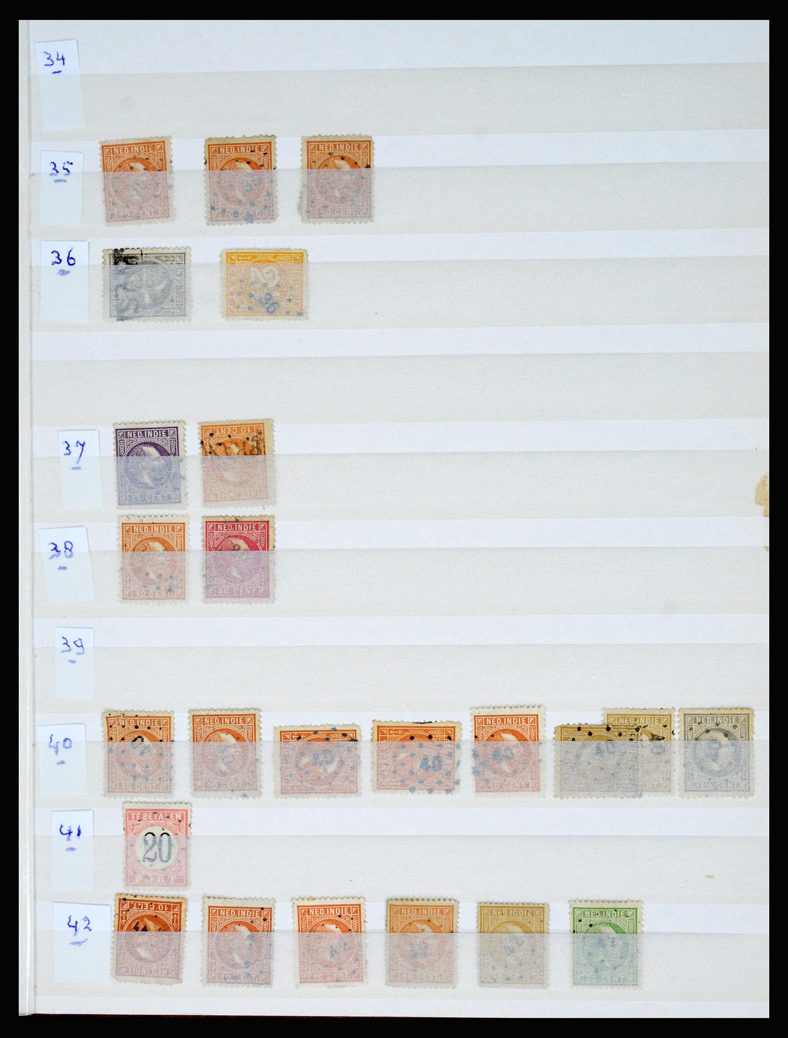 36512 010 - Stamp collection 36512 Nederlands Indië stempels 1872-1930.