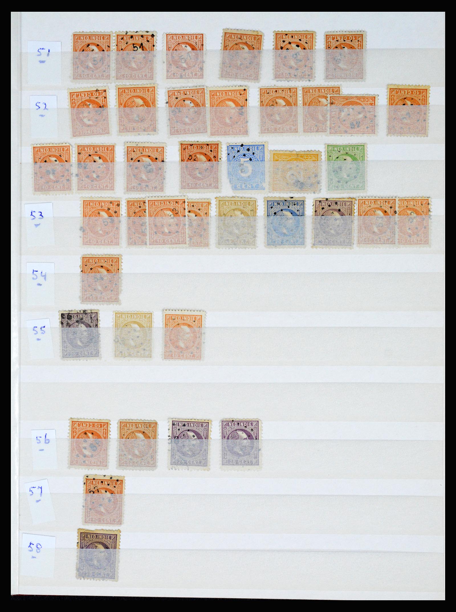 36512 012 - Postzegelverzameling 36512 Dutch east Indies cancels 1872-1930.