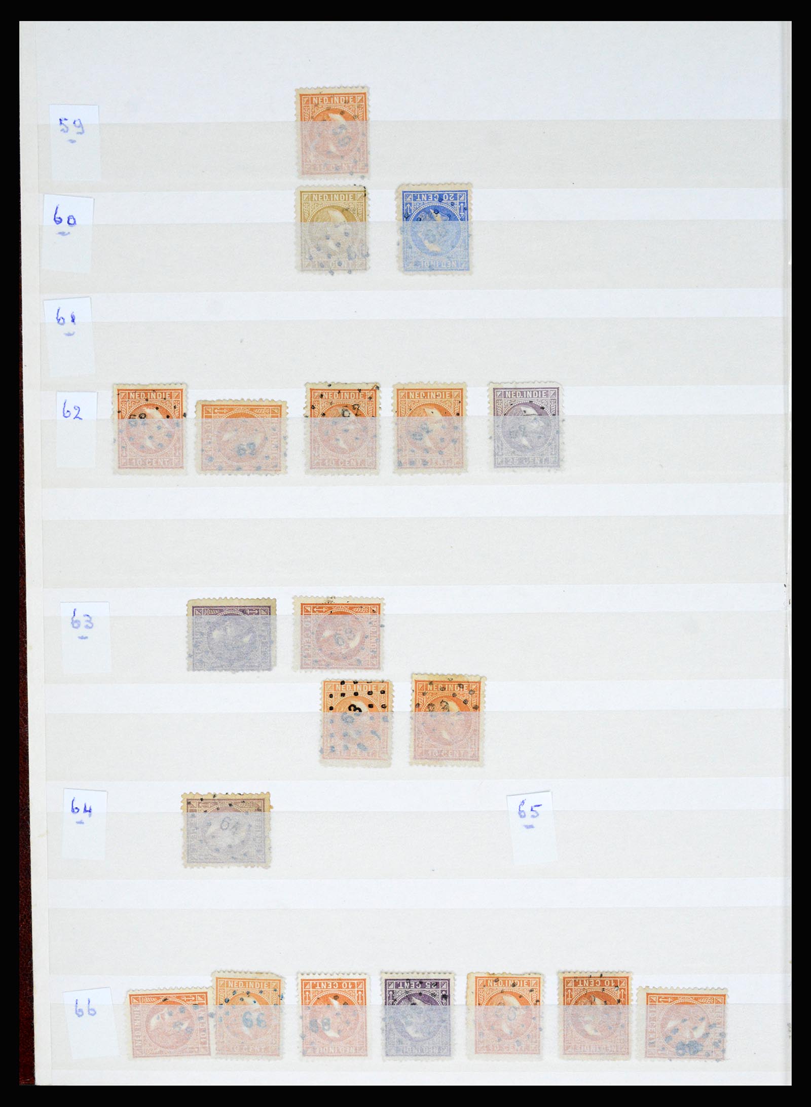 36512 013 - Postzegelverzameling 36512 Dutch east Indies cancels 1872-1930.