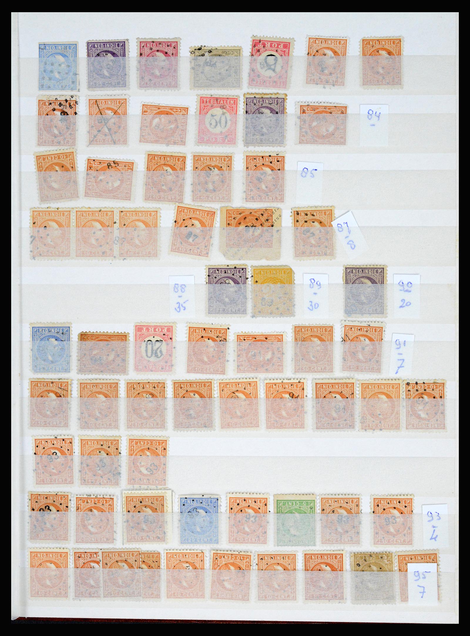36512 015 - Postzegelverzameling 36512 Dutch east Indies cancels 1872-1930.