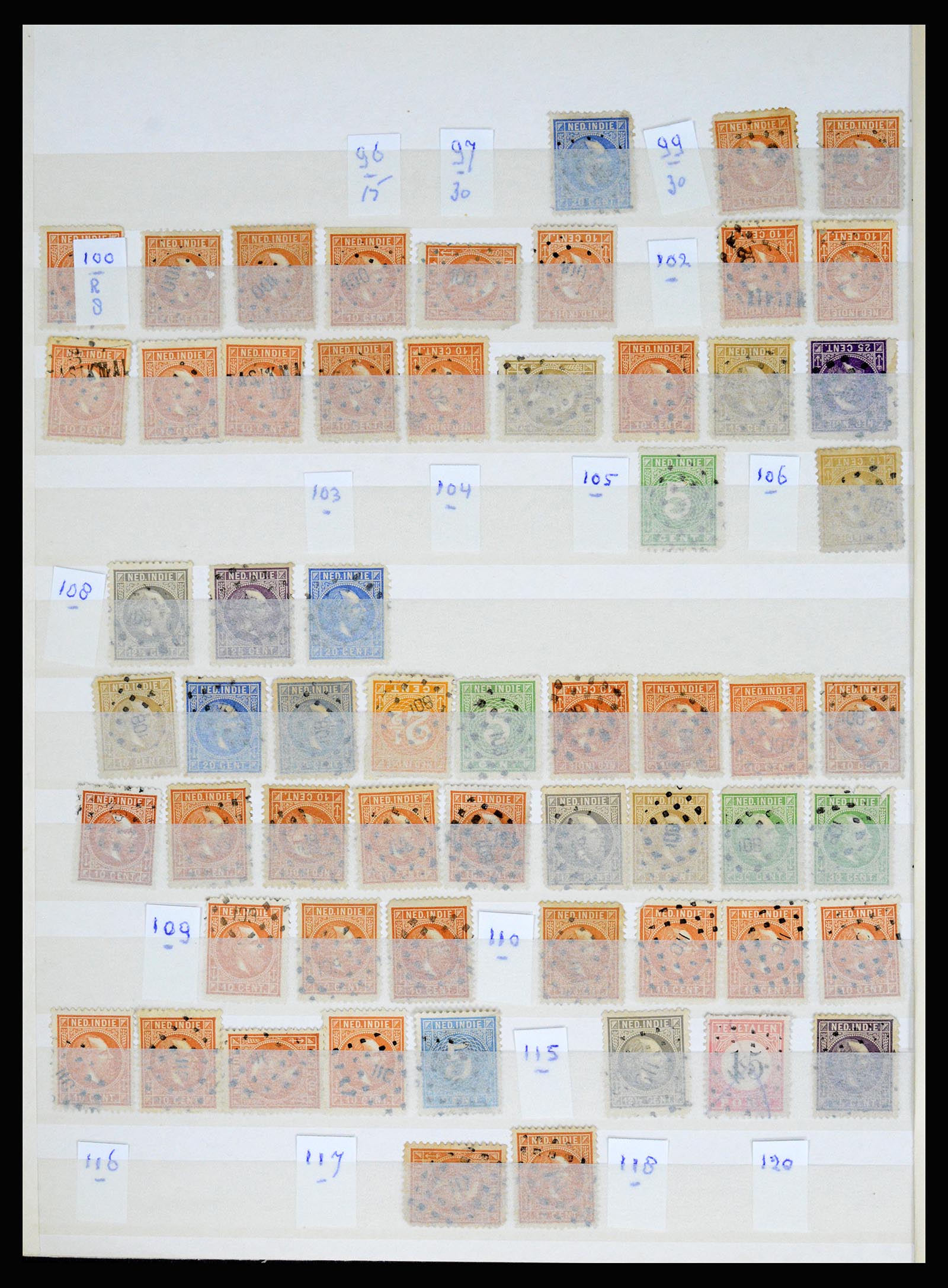 36512 016 - Stamp collection 36512 Nederlands Indië stempels 1872-1930.
