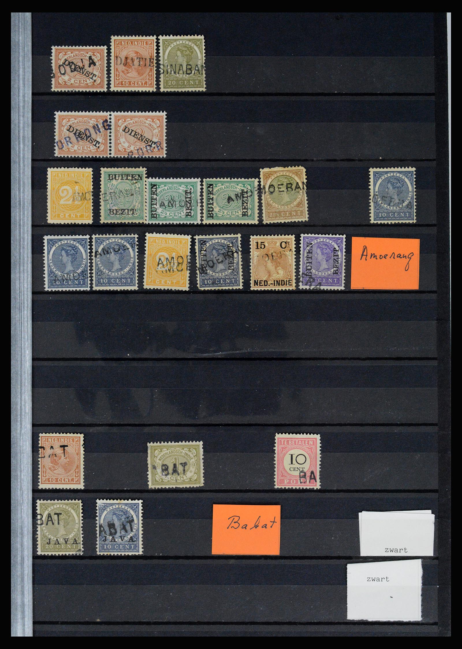 36512 017 - Stamp collection 36512 Nederlands Indië stempels 1872-1930.