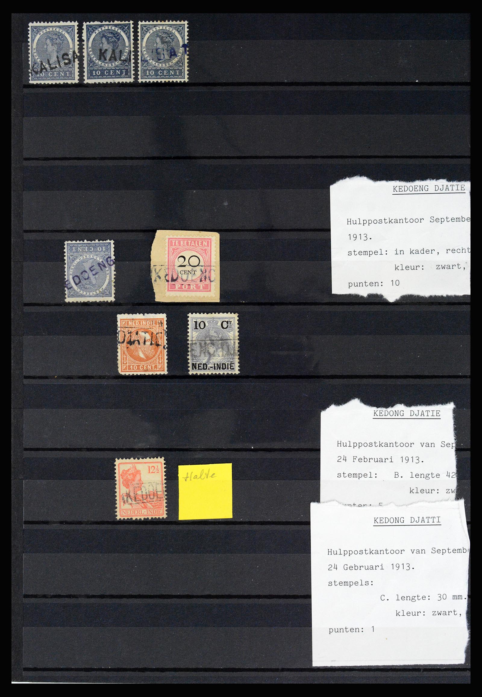 36512 030 - Stamp collection 36512 Nederlands Indië stempels 1872-1930.