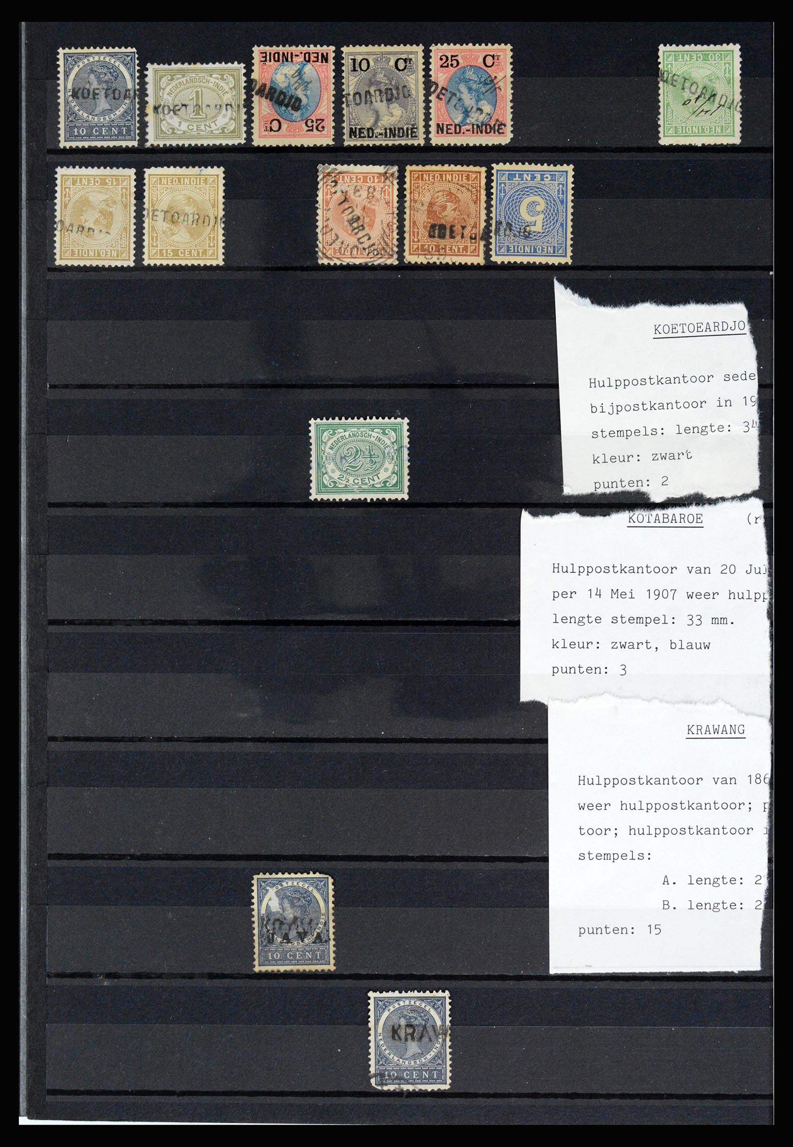 36512 036 - Postzegelverzameling 36512 Dutch east Indies cancels 1872-1930.