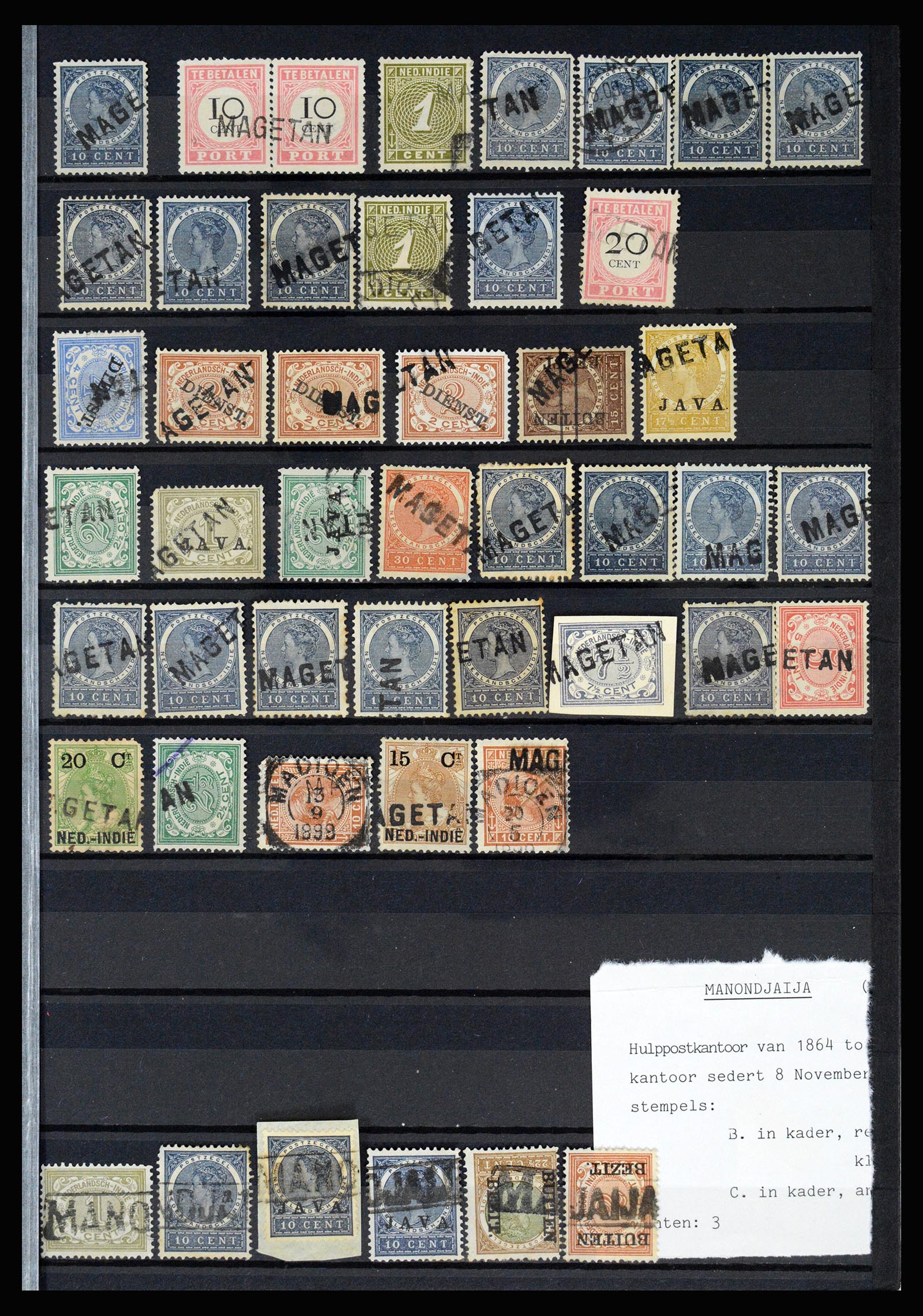 36512 043 - Stamp collection 36512 Nederlands Indië stempels 1872-1930.