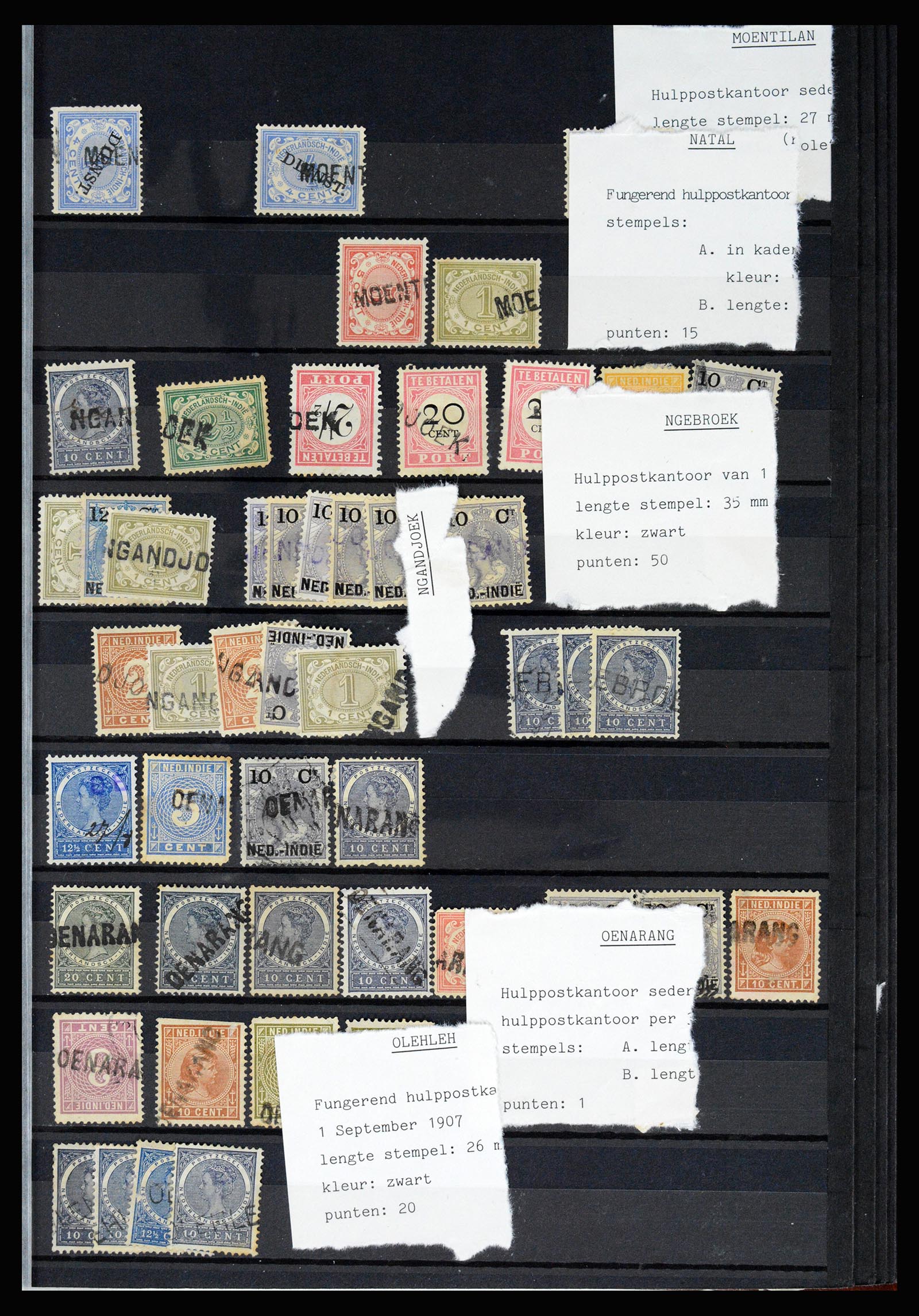36512 047 - Stamp collection 36512 Nederlands Indië stempels 1872-1930.