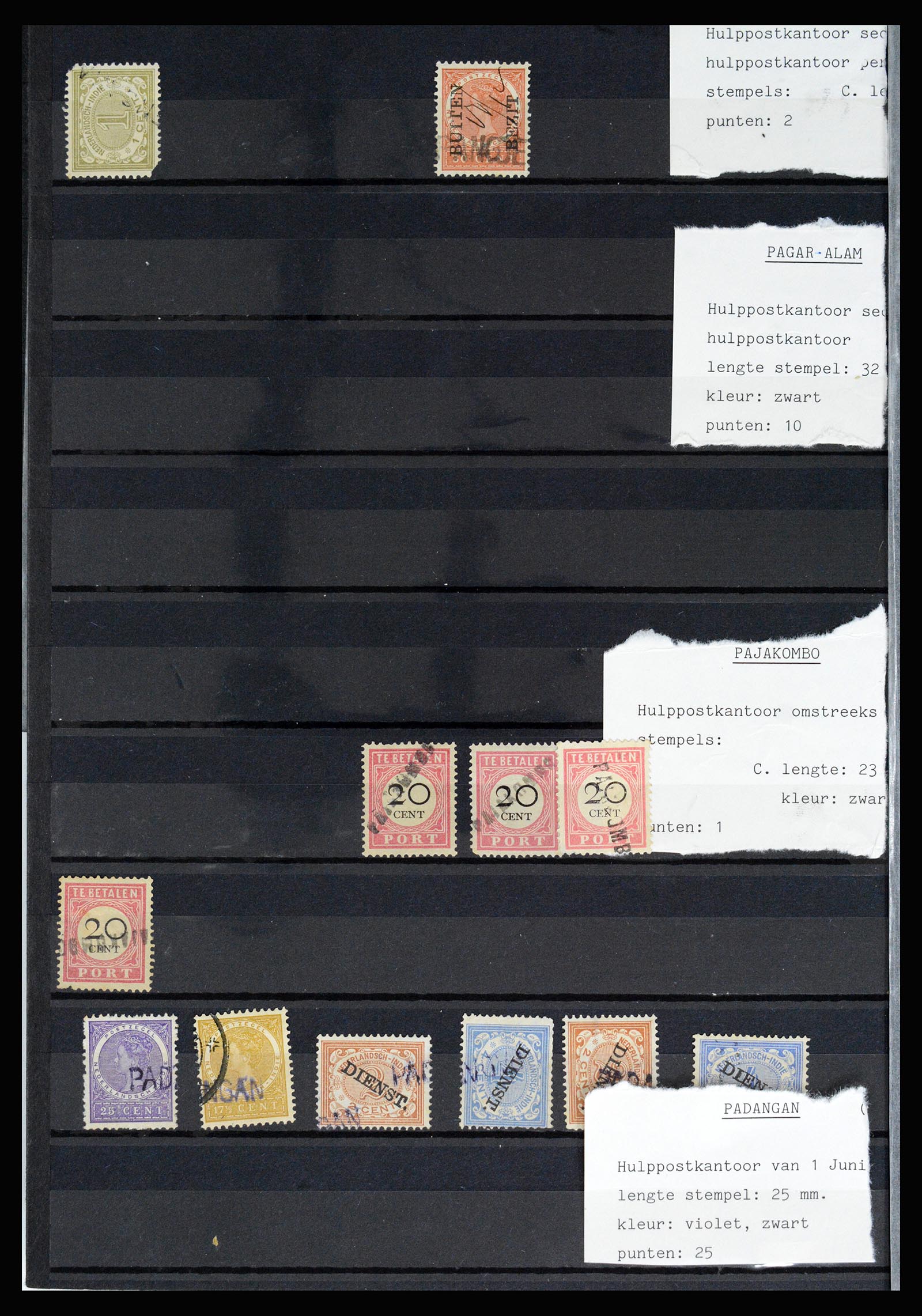 36512 048 - Stamp collection 36512 Nederlands Indië stempels 1872-1930.