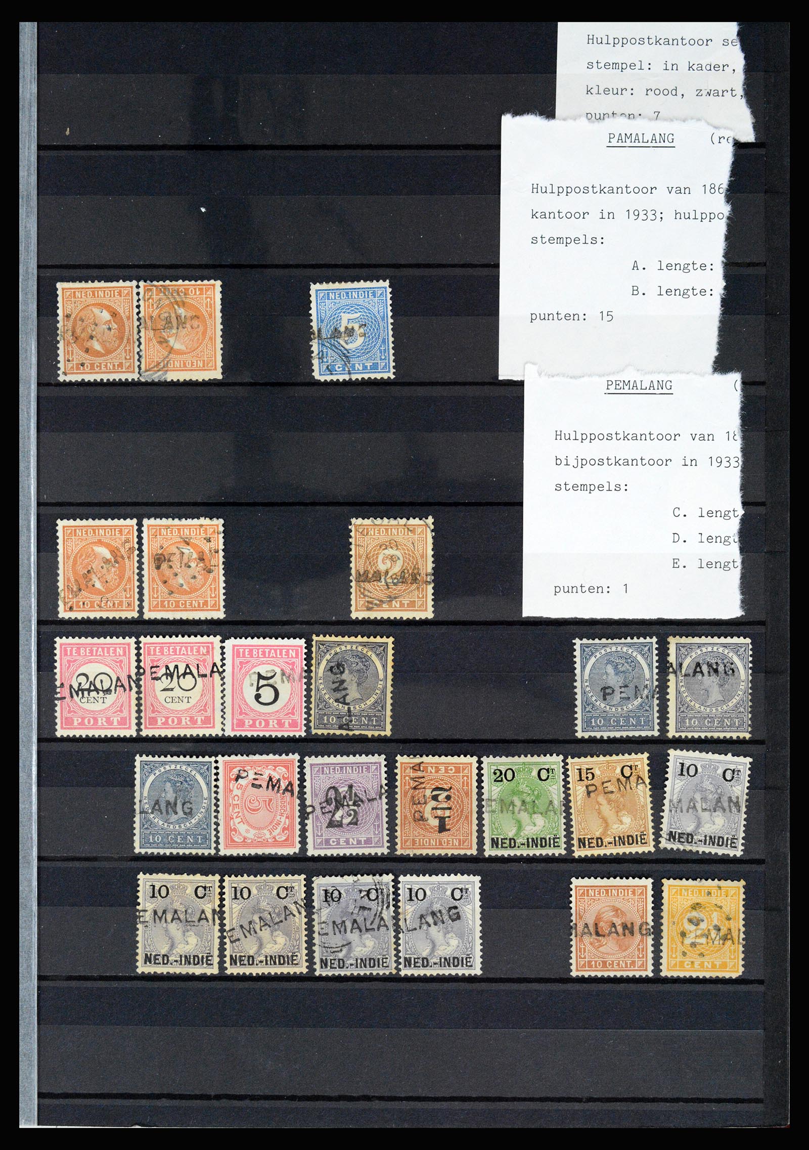 36512 049 - Stamp collection 36512 Nederlands Indië stempels 1872-1930.