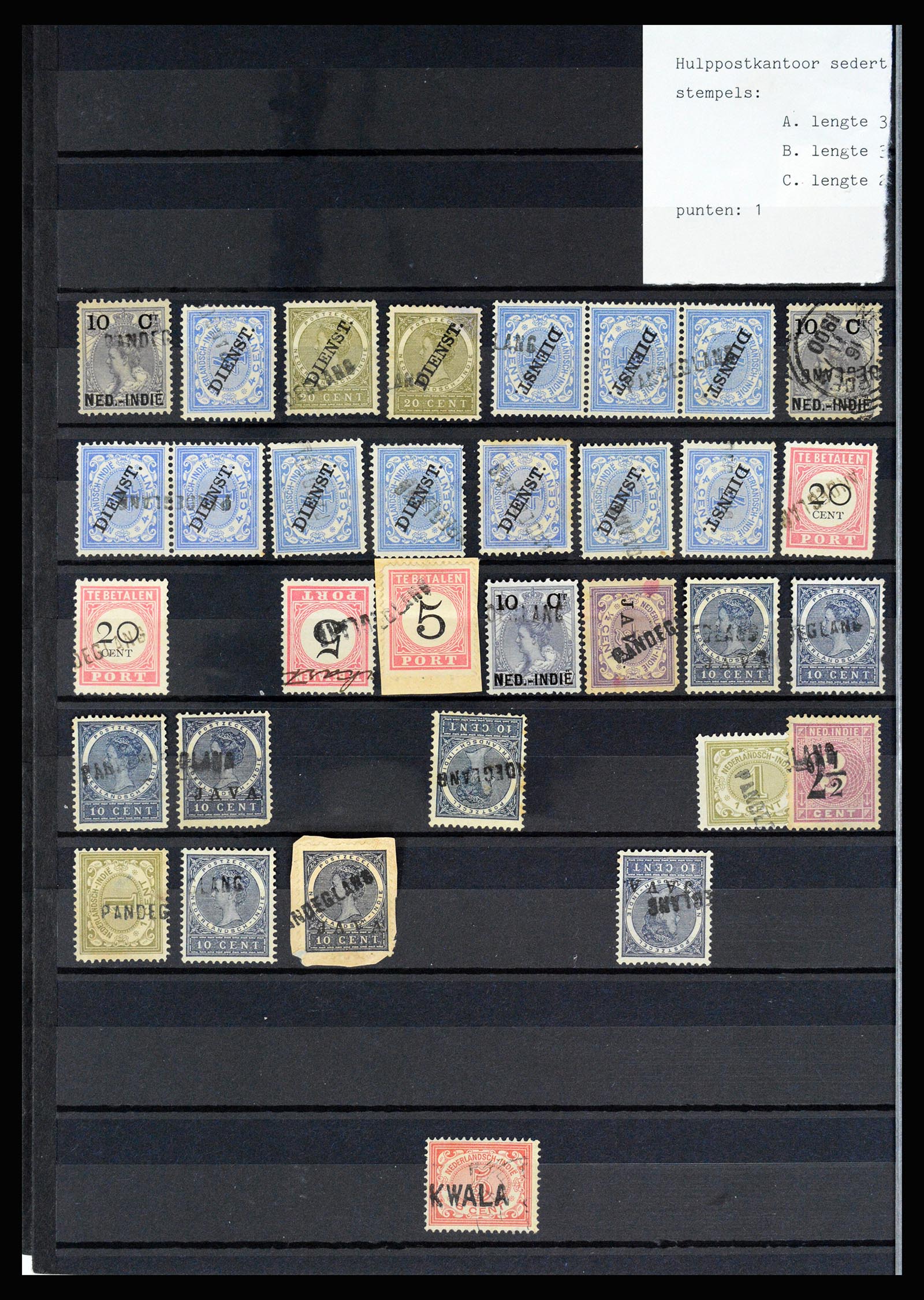 36512 050 - Postzegelverzameling 36512 Dutch east Indies cancels 1872-1930.