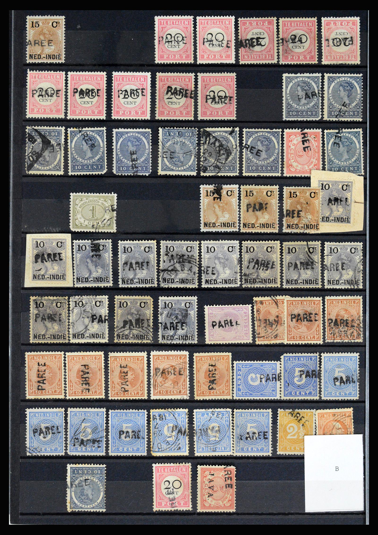 36512 052 - Stamp collection 36512 Nederlands Indië stempels 1872-1930.