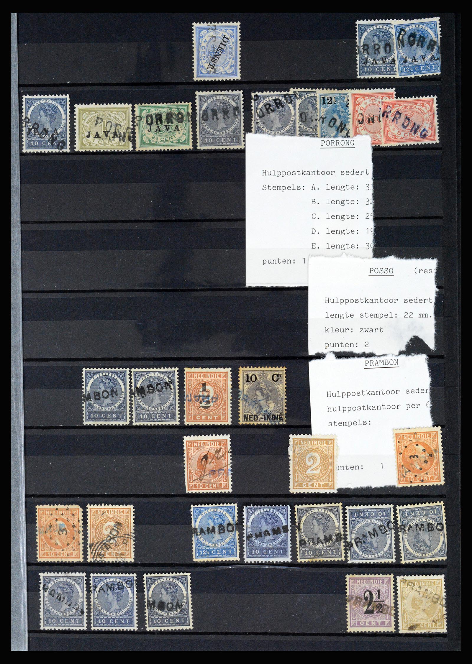 36512 059 - Postzegelverzameling 36512 Dutch east Indies cancels 1872-1930.
