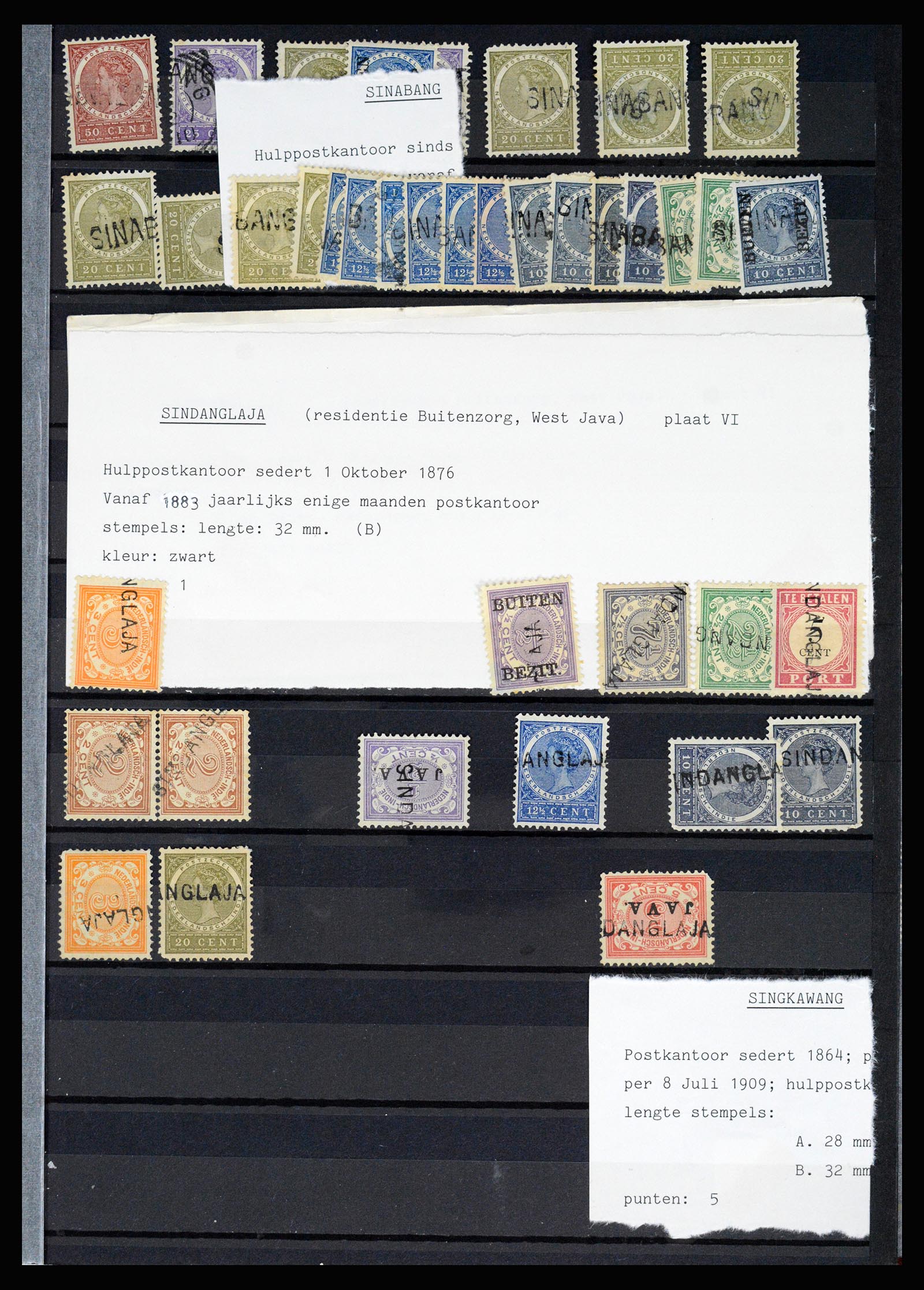 36512 063 - Stamp collection 36512 Nederlands Indië stempels 1872-1930.