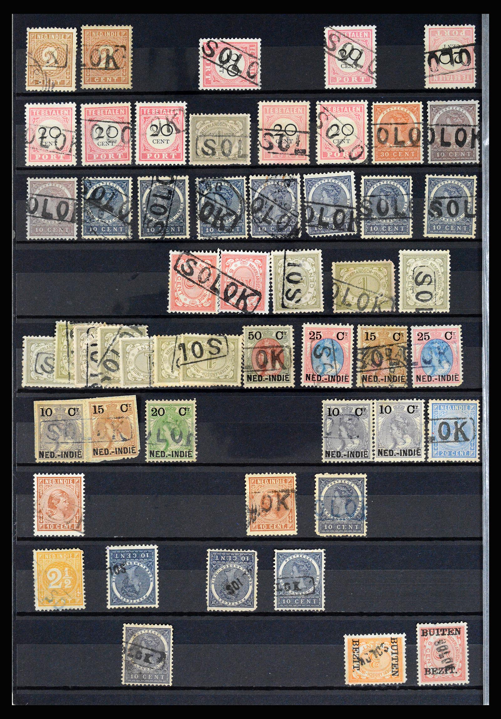 36512 066 - Stamp collection 36512 Nederlands Indië stempels 1872-1930.