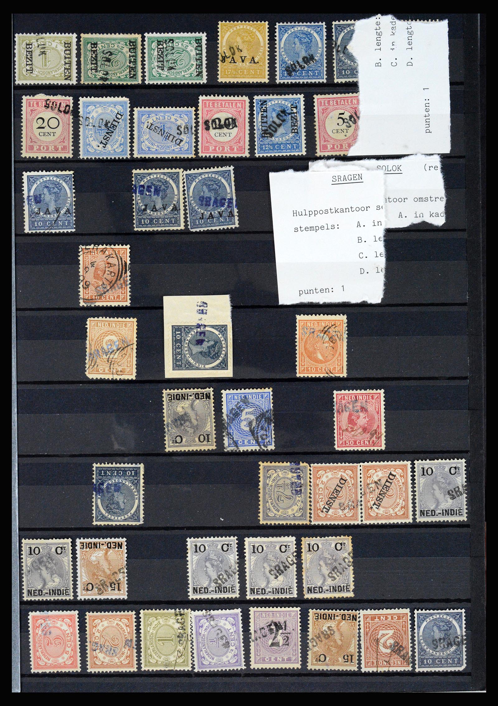 36512 067 - Stamp collection 36512 Nederlands Indië stempels 1872-1930.