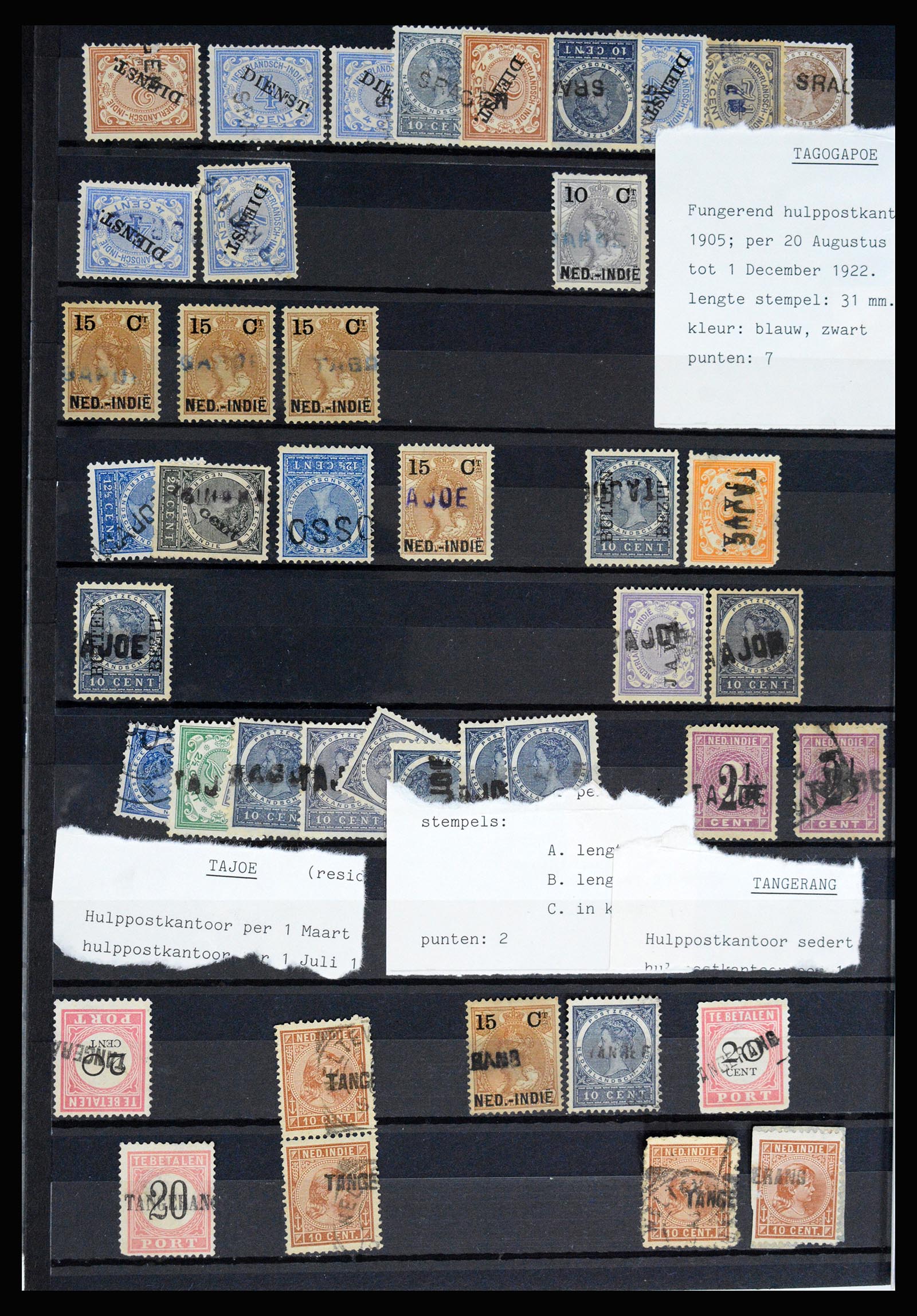 36512 068 - Postzegelverzameling 36512 Dutch east Indies cancels 1872-1930.