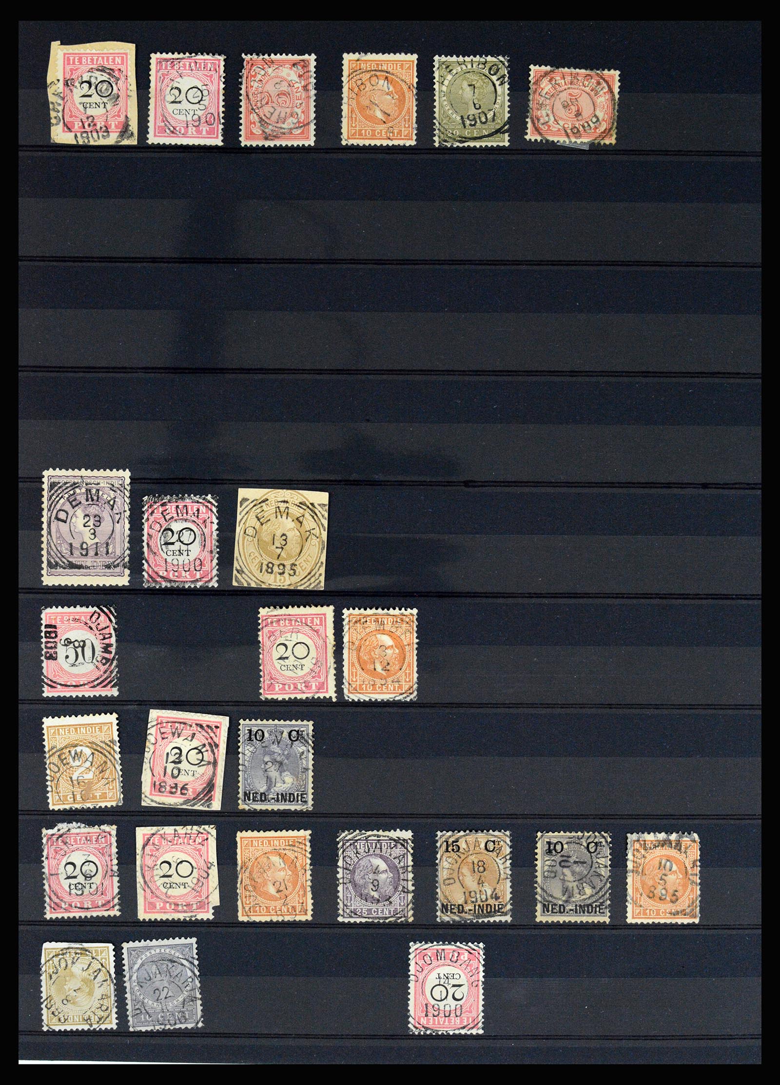 36512 084 - Stamp collection 36512 Nederlands Indië stempels 1872-1930.