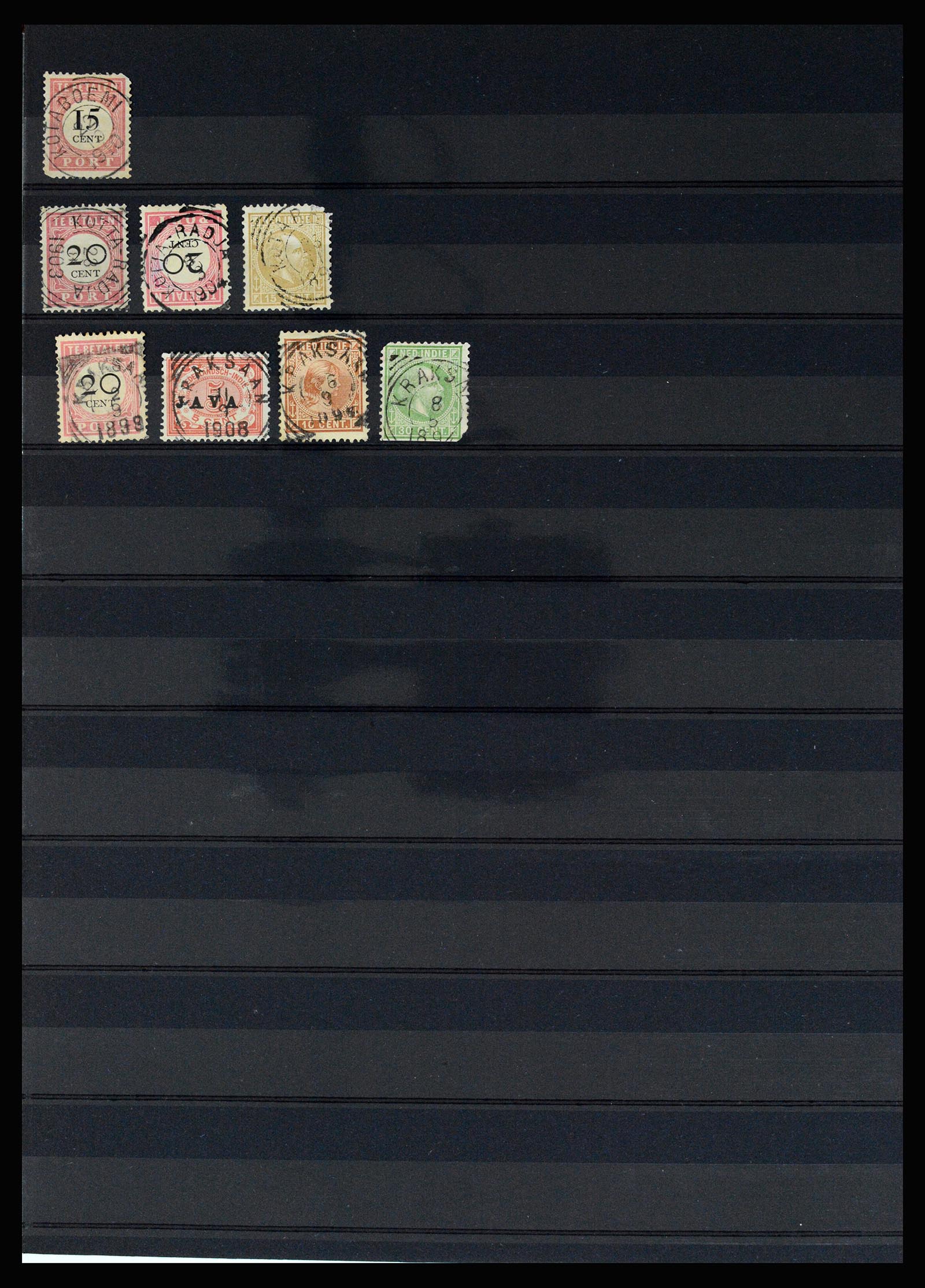 36512 088 - Stamp collection 36512 Nederlands Indië stempels 1872-1930.