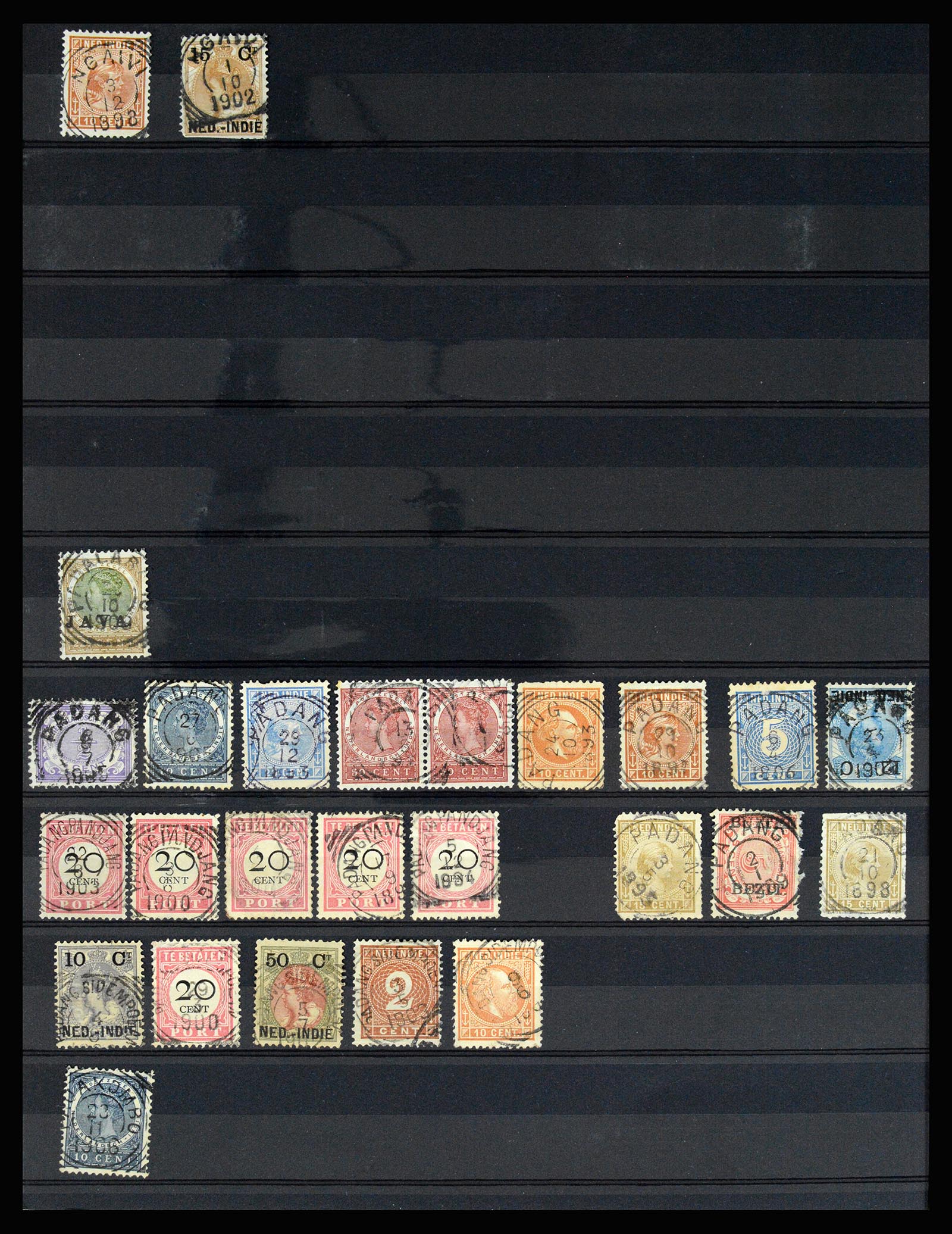 36512 092 - Stamp collection 36512 Nederlands Indië stempels 1872-1930.