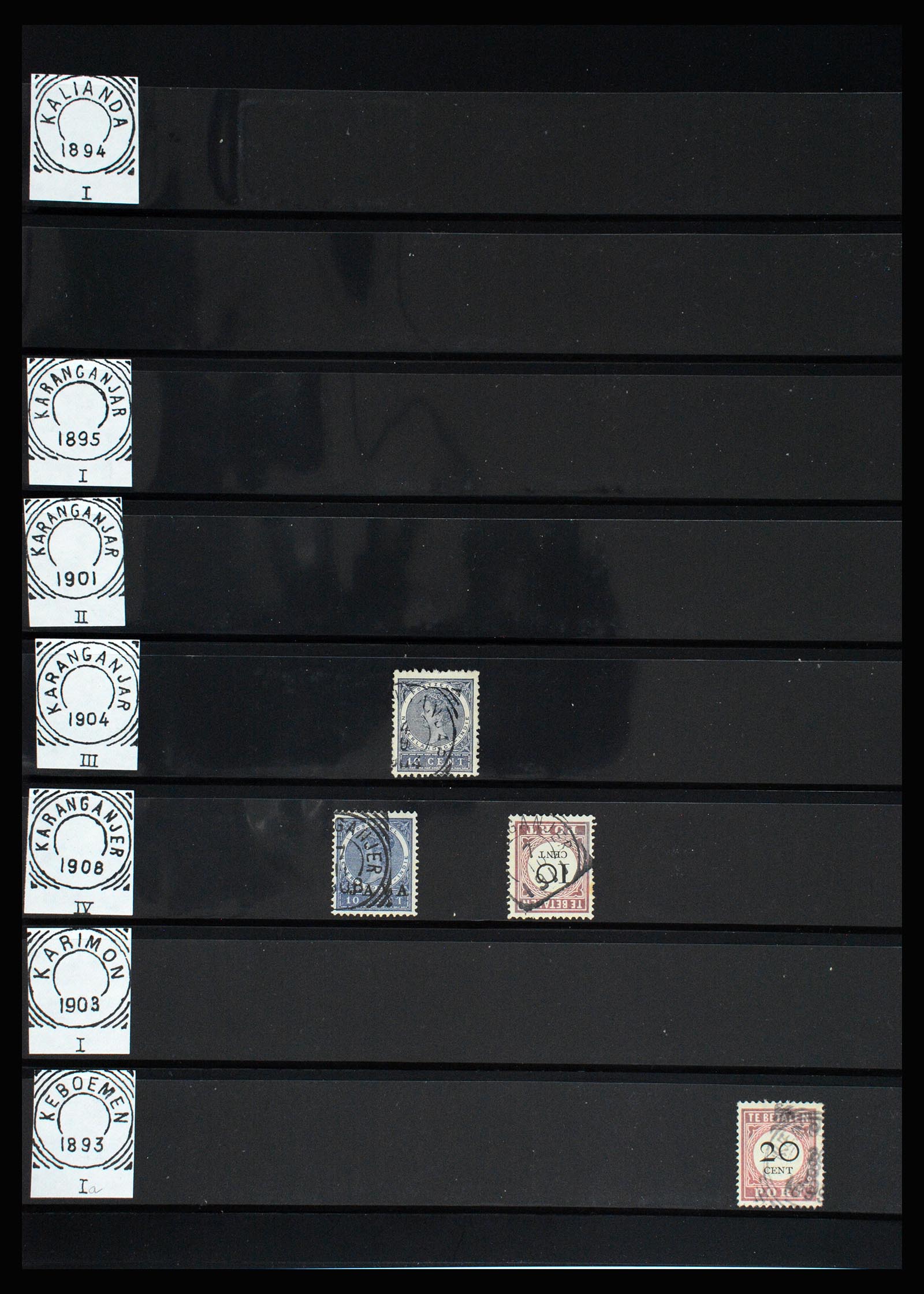 36512 121 - Stamp collection 36512 Nederlands Indië stempels 1872-1930.