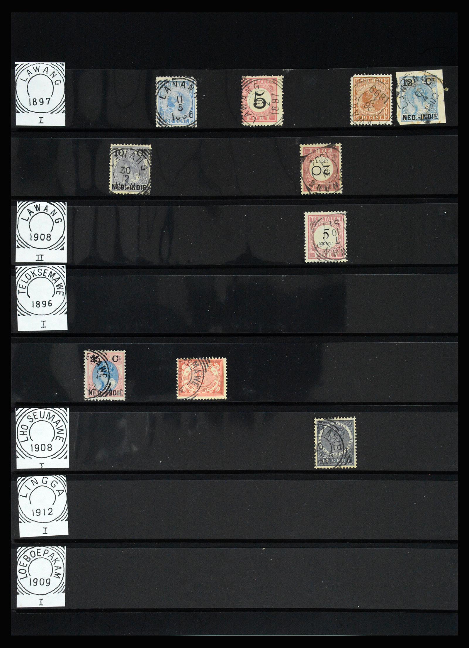 36512 126 - Stamp collection 36512 Nederlands Indië stempels 1872-1930.