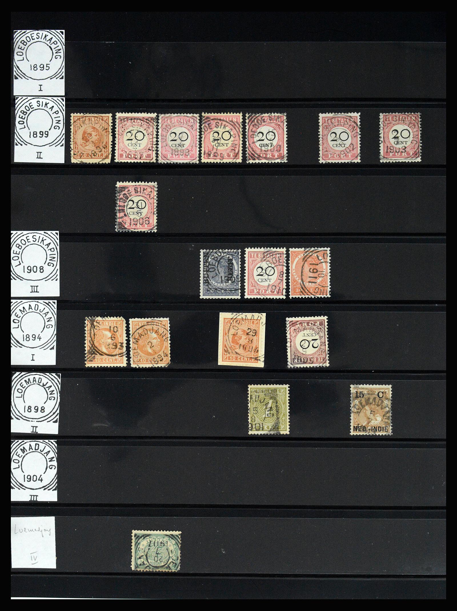36512 127 - Postzegelverzameling 36512 Dutch east Indies cancels 1872-1930.