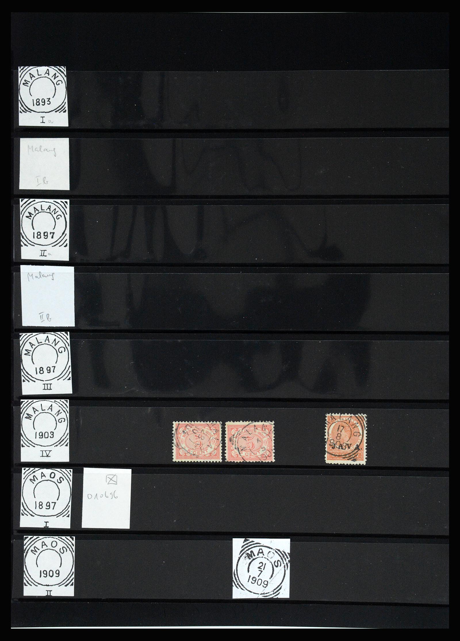 36512 130 - Postzegelverzameling 36512 Dutch east Indies cancels 1872-1930.