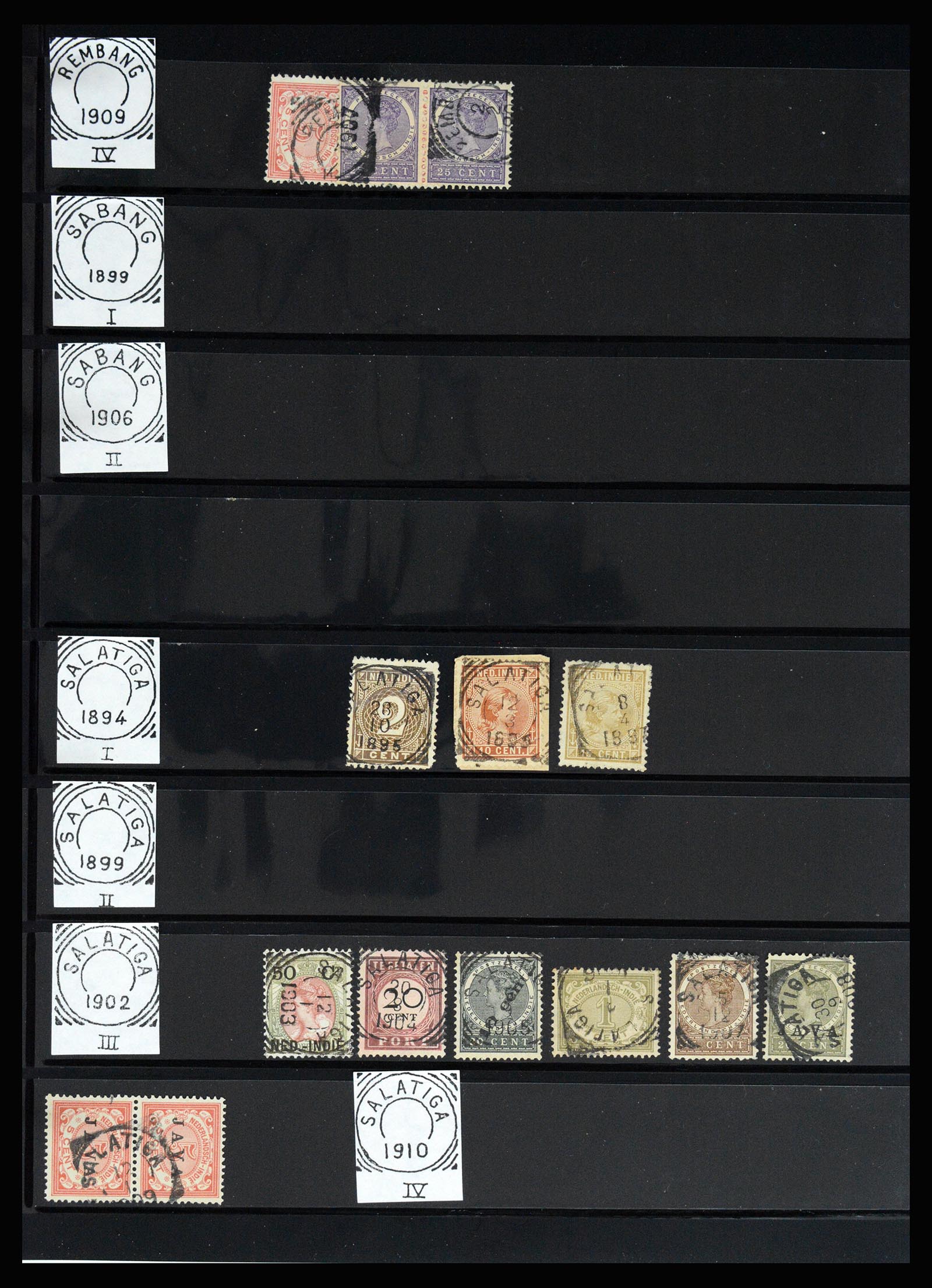 36512 142 - Stamp collection 36512 Nederlands Indië stempels 1872-1930.