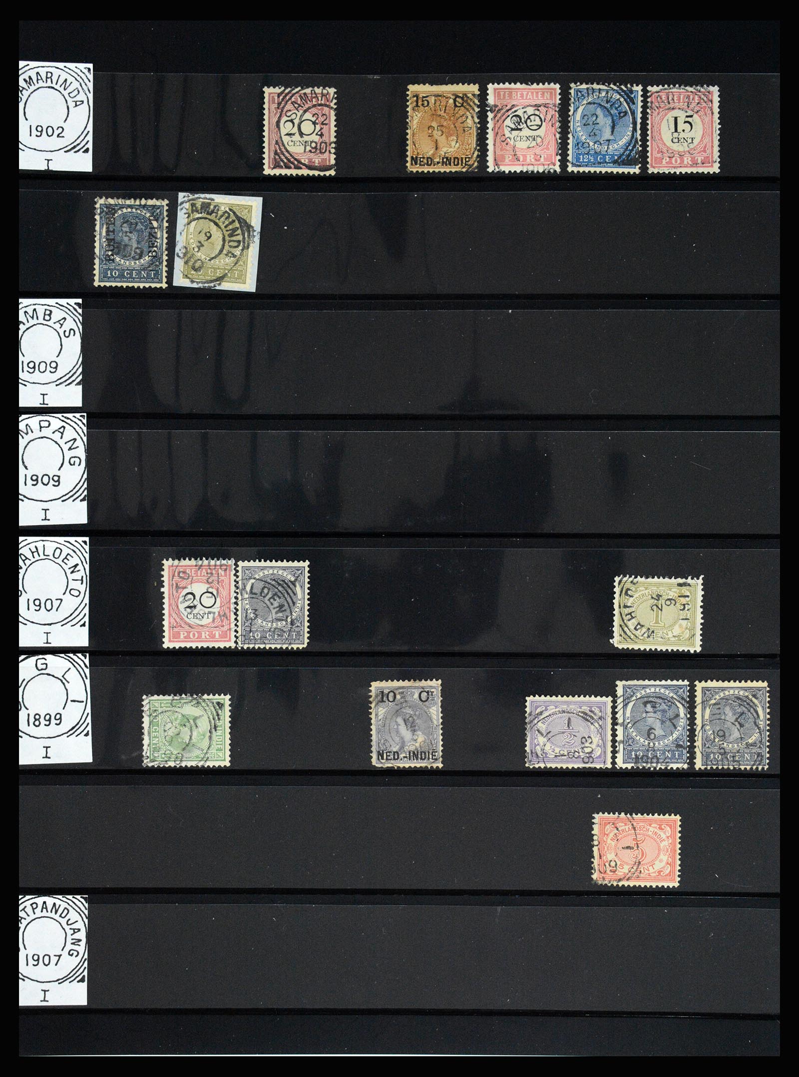 36512 143 - Postzegelverzameling 36512 Dutch east Indies cancels 1872-1930.