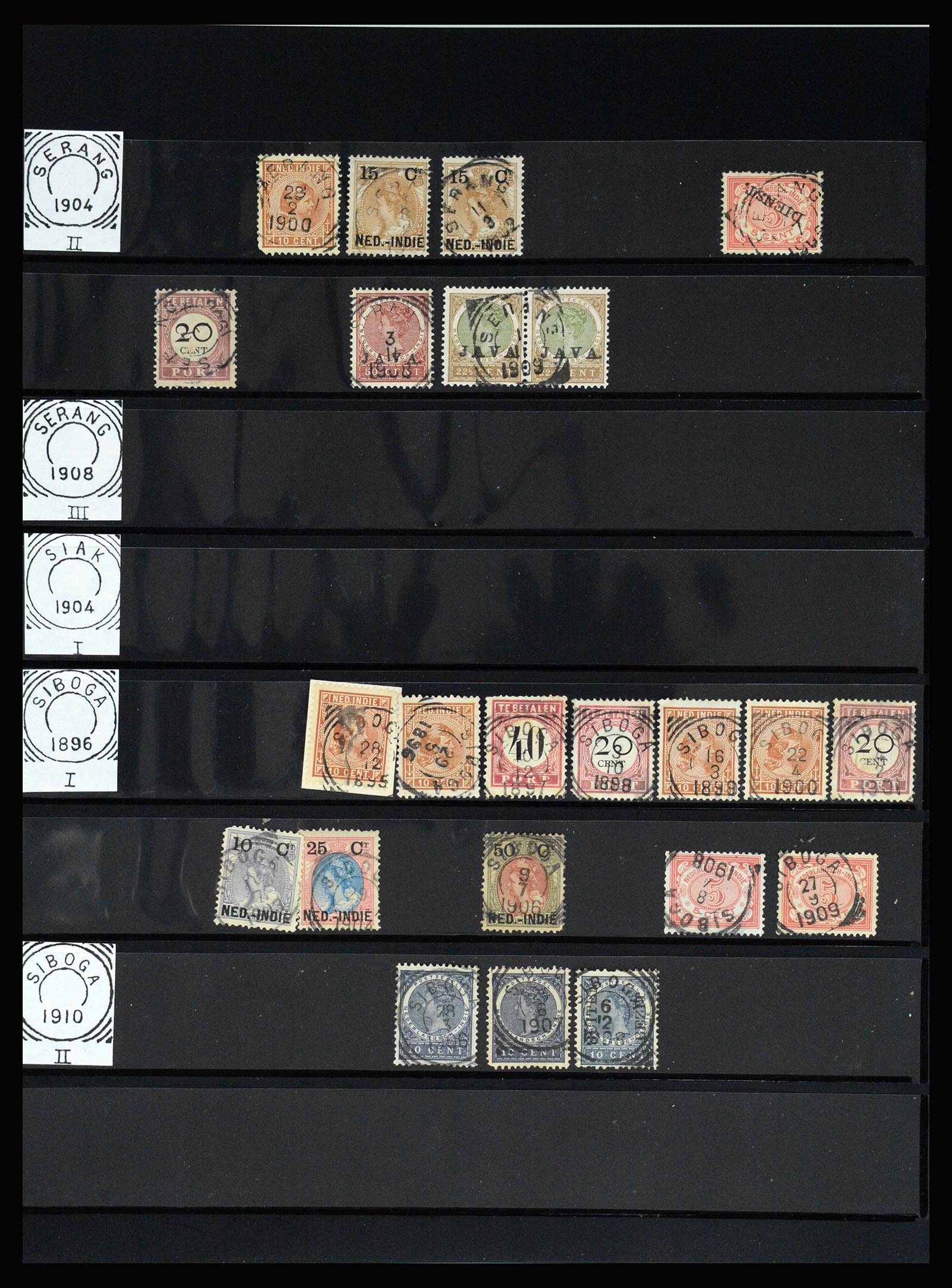 36512 145 - Stamp collection 36512 Nederlands Indië stempels 1872-1930.