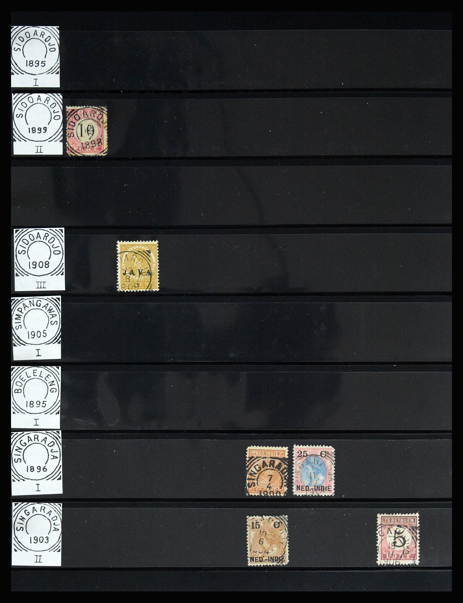 36512 146 - Stamp collection 36512 Nederlands Indië stempels 1872-1930.