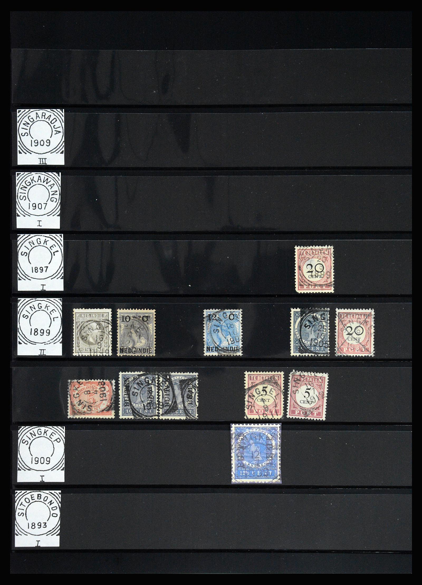36512 147 - Stamp collection 36512 Nederlands Indië stempels 1872-1930.