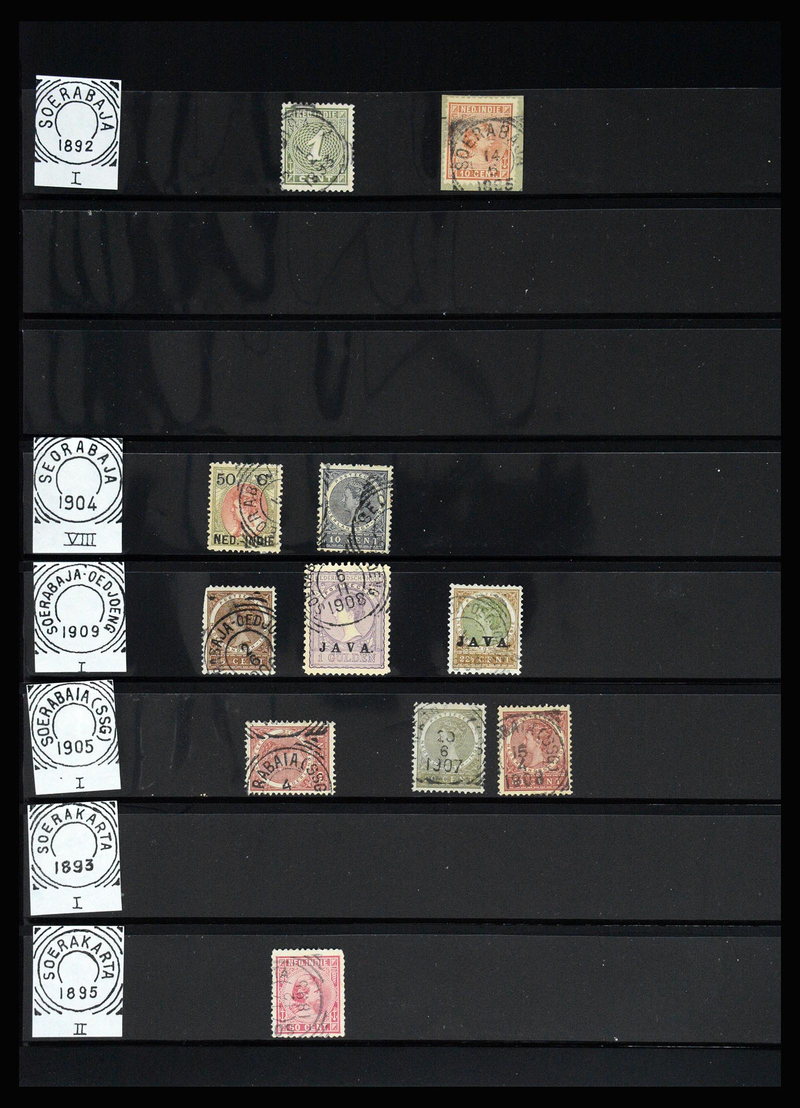 36512 151 - Stamp collection 36512 Nederlands Indië stempels 1872-1930.