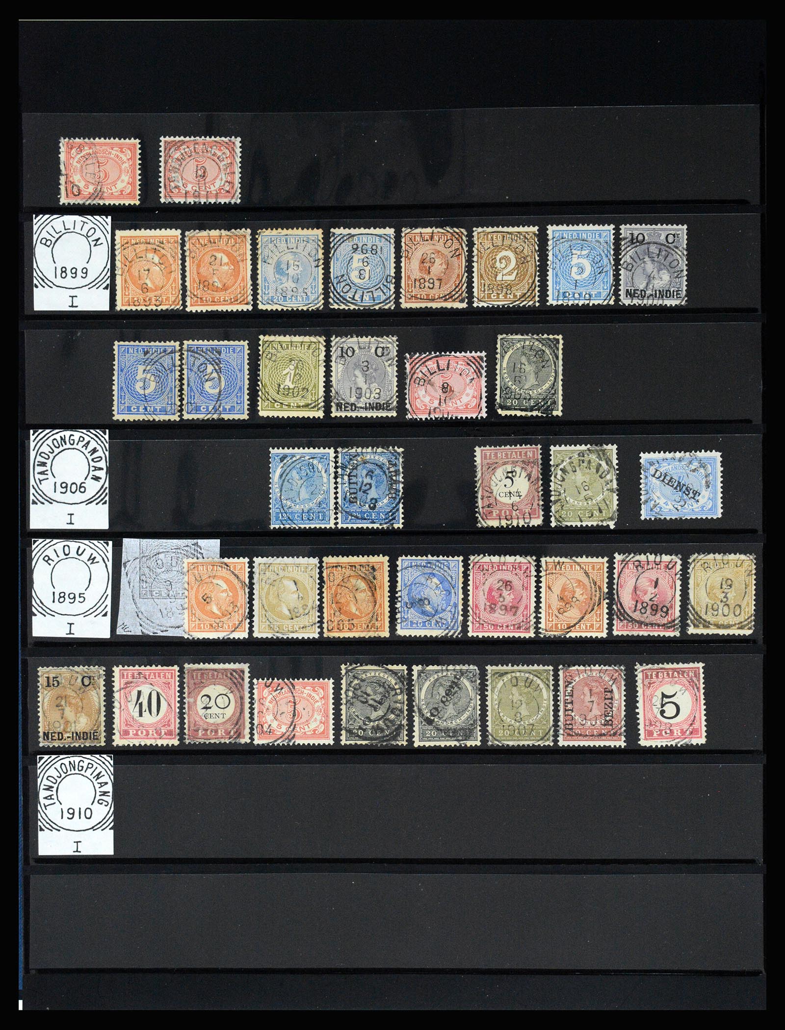 36512 153 - Postzegelverzameling 36512 Dutch east Indies cancels 1872-1930.