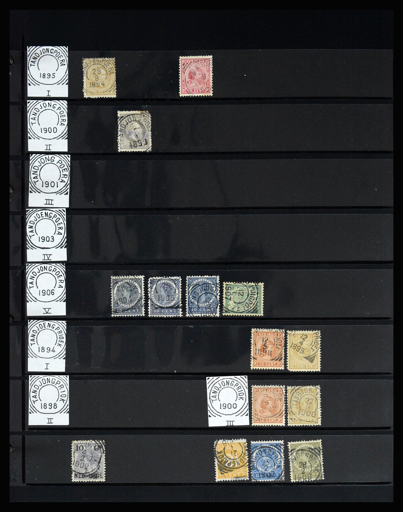 36512 154 - Stamp collection 36512 Nederlands Indië stempels 1872-1930.