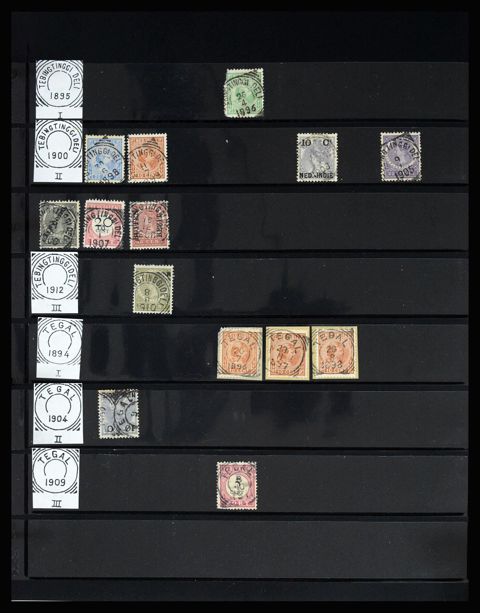 36512 156 - Stamp collection 36512 Nederlands Indië stempels 1872-1930.