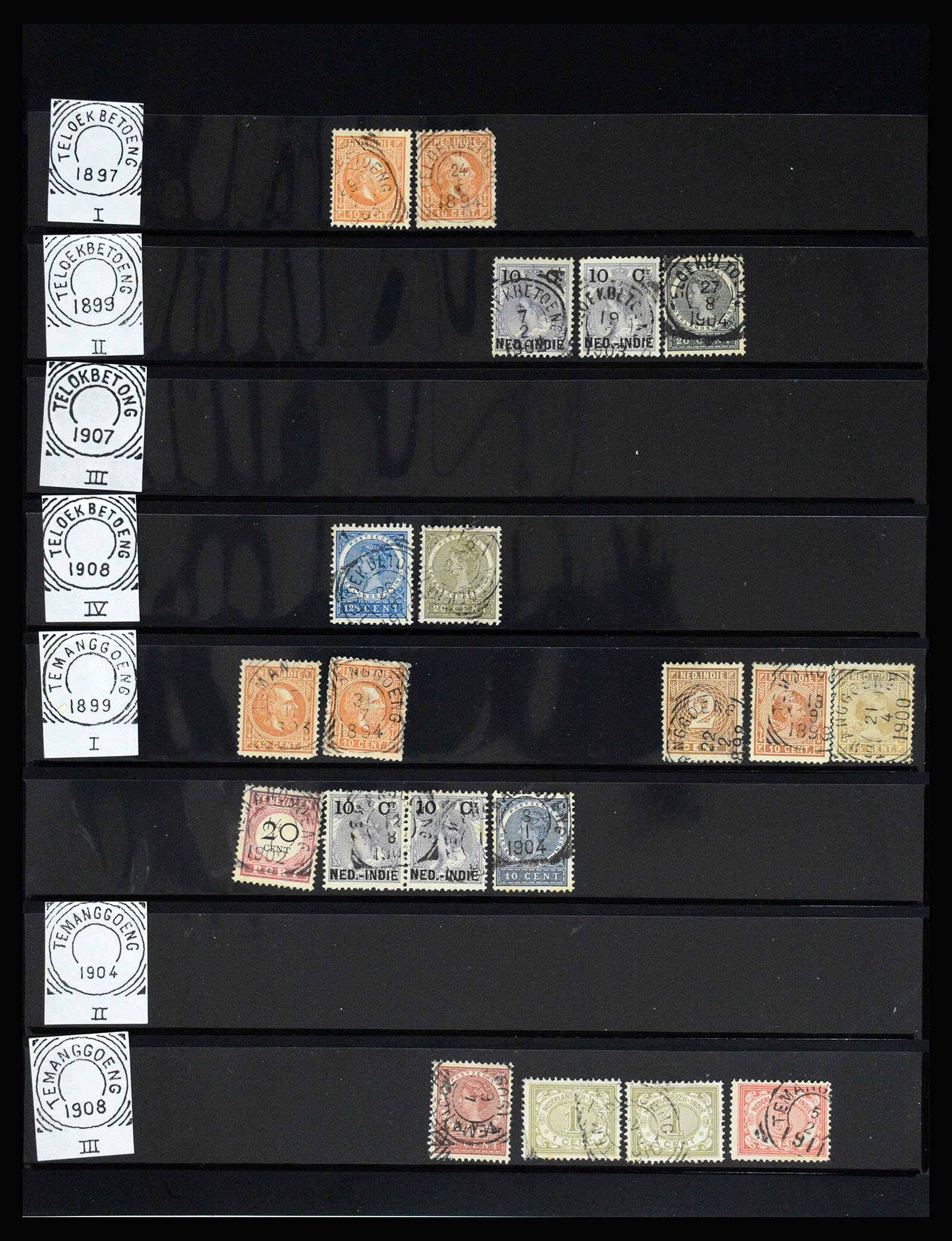 36512 157 - Stamp collection 36512 Nederlands Indië stempels 1872-1930.
