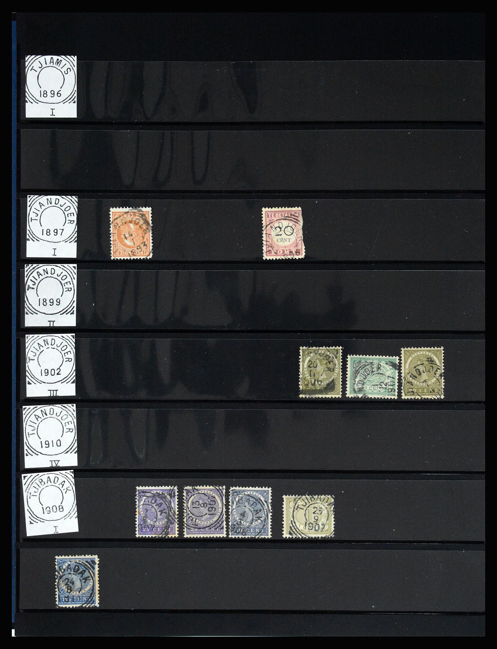 36512 159 - Stamp collection 36512 Nederlands Indië stempels 1872-1930.