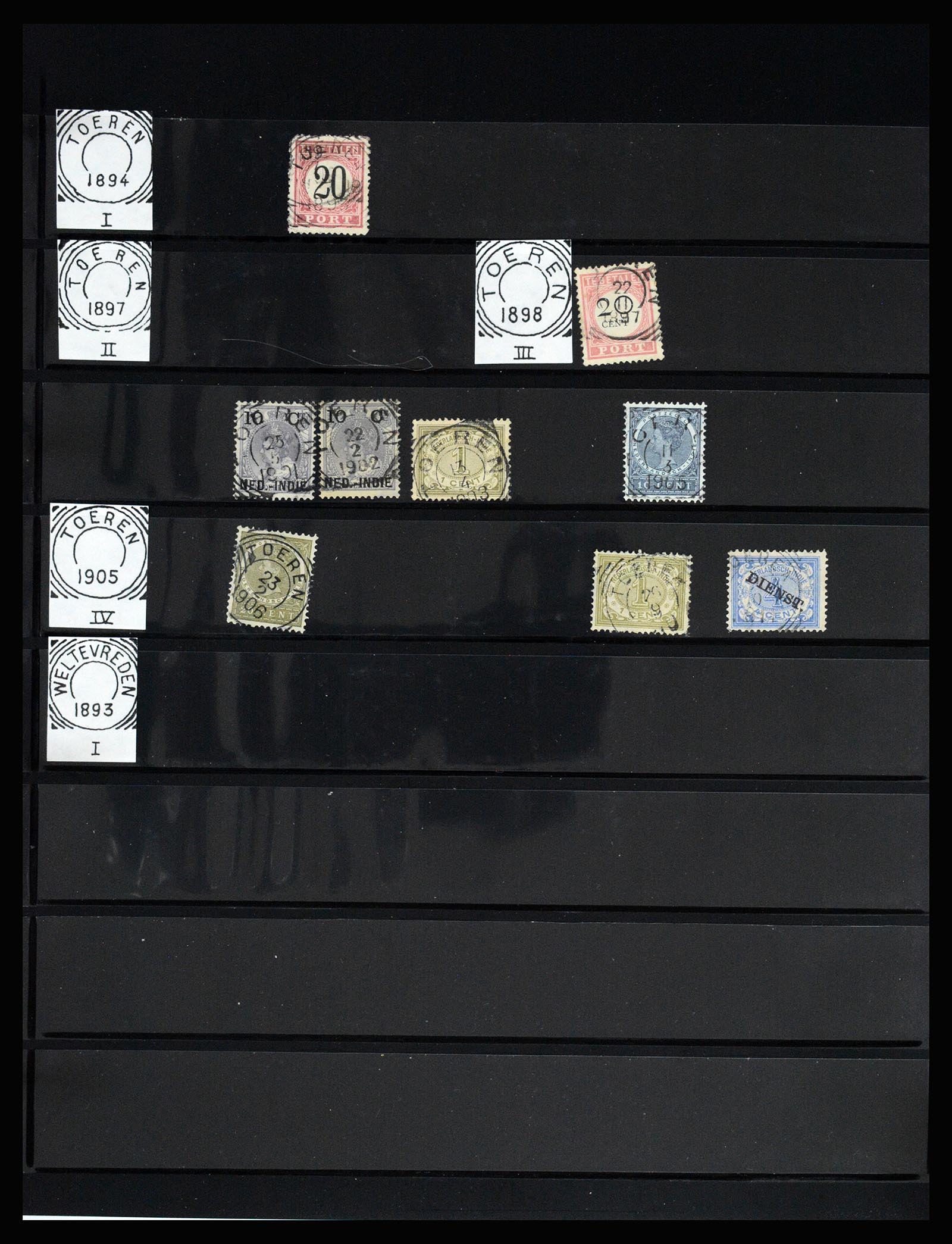36512 162 - Stamp collection 36512 Nederlands Indië stempels 1872-1930.