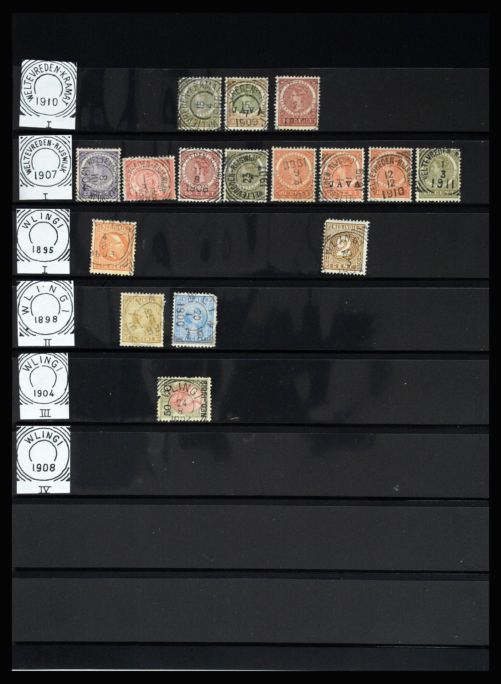 36512 163 - Stamp collection 36512 Nederlands Indië stempels 1872-1930.