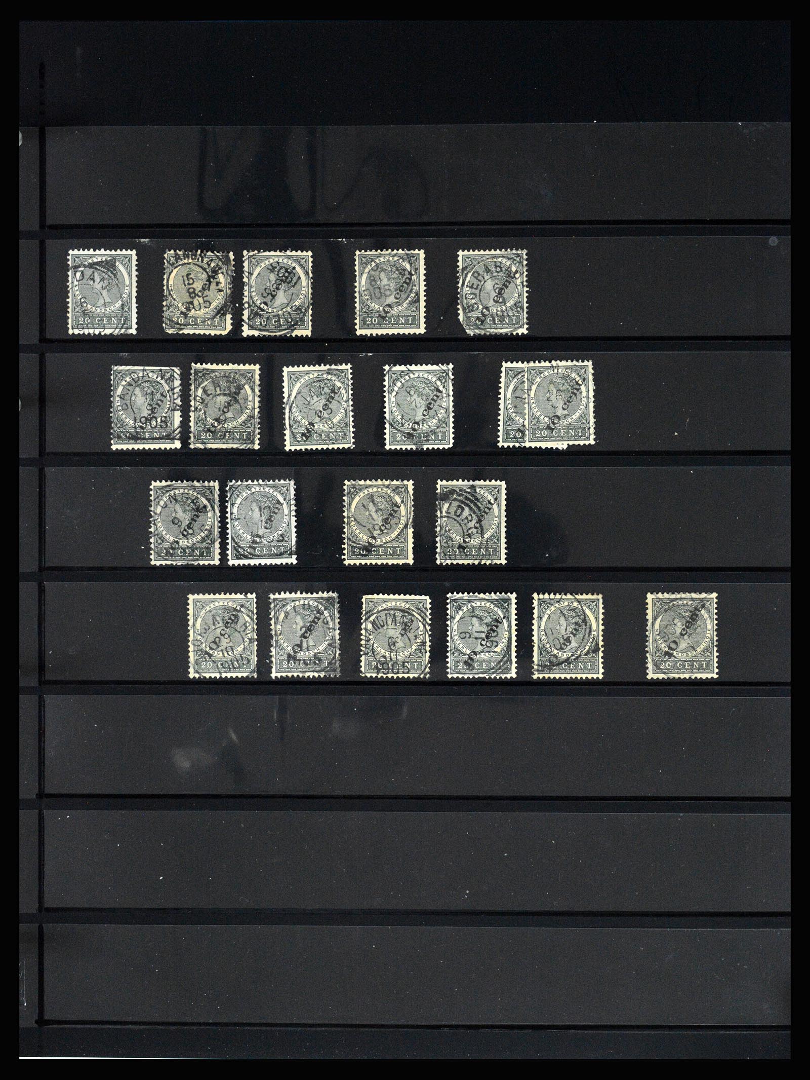 36512 165 - Stamp collection 36512 Nederlands Indië stempels 1872-1930.